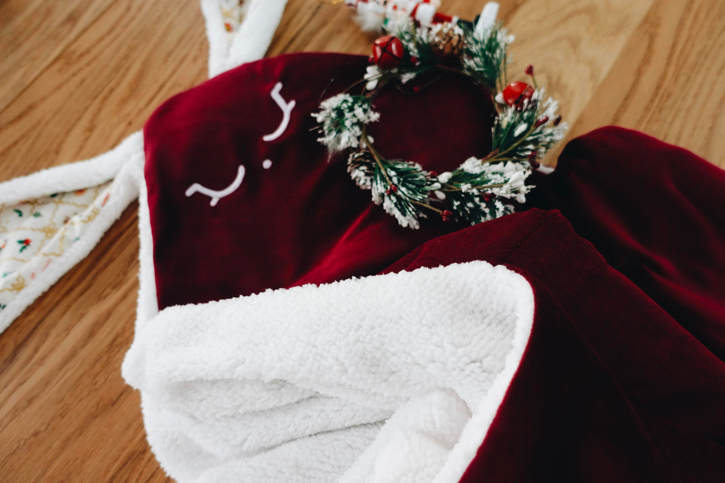 Couverture Velours Noeuds 60x60cm - Holiday Argyle