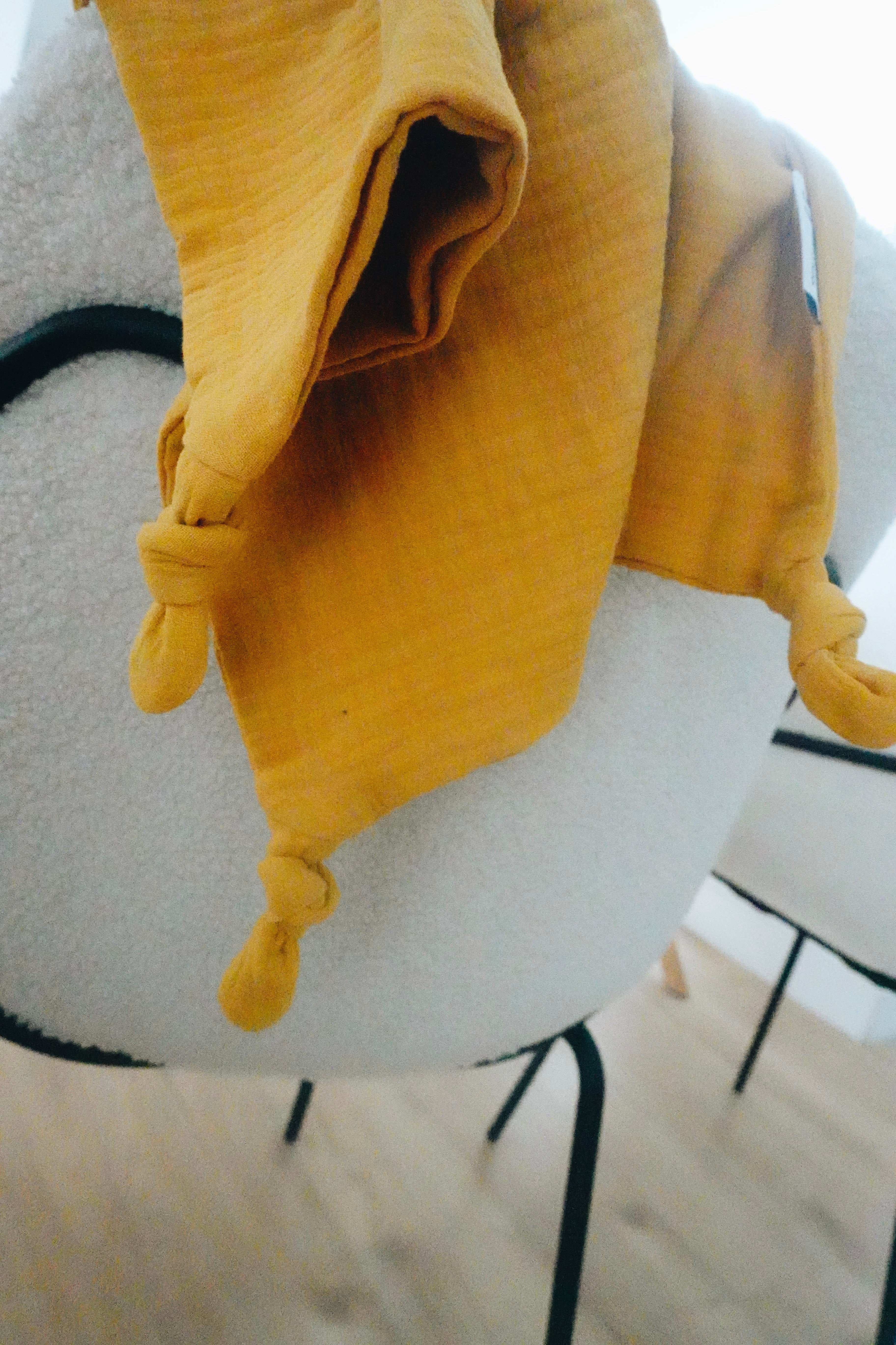 Doudou Lange Cocooning Noeuds - Crème d'Abricots