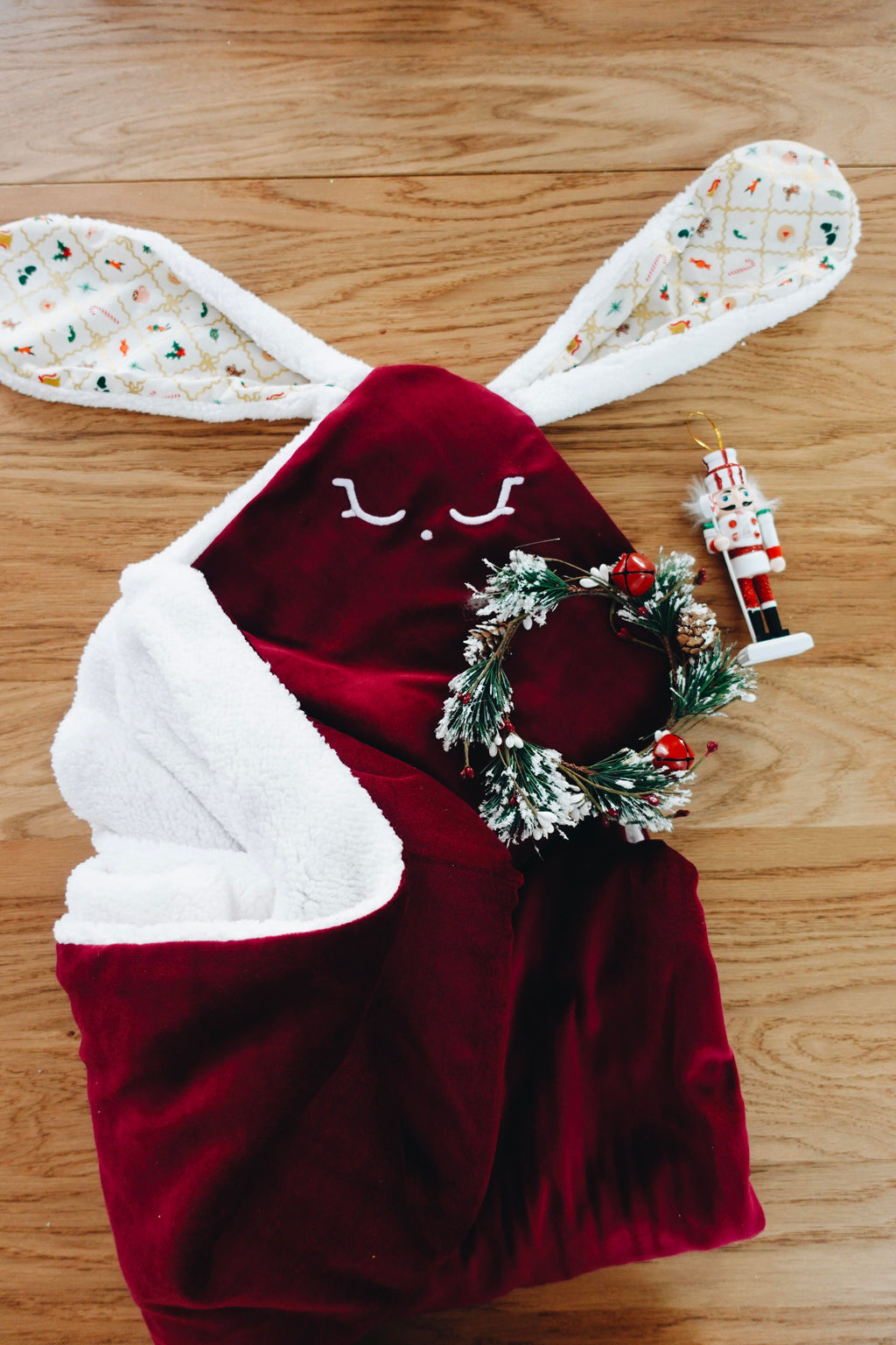 PROTOTYPE - Couverture Velours Noeuds 60x60cm - Holiday Argyle