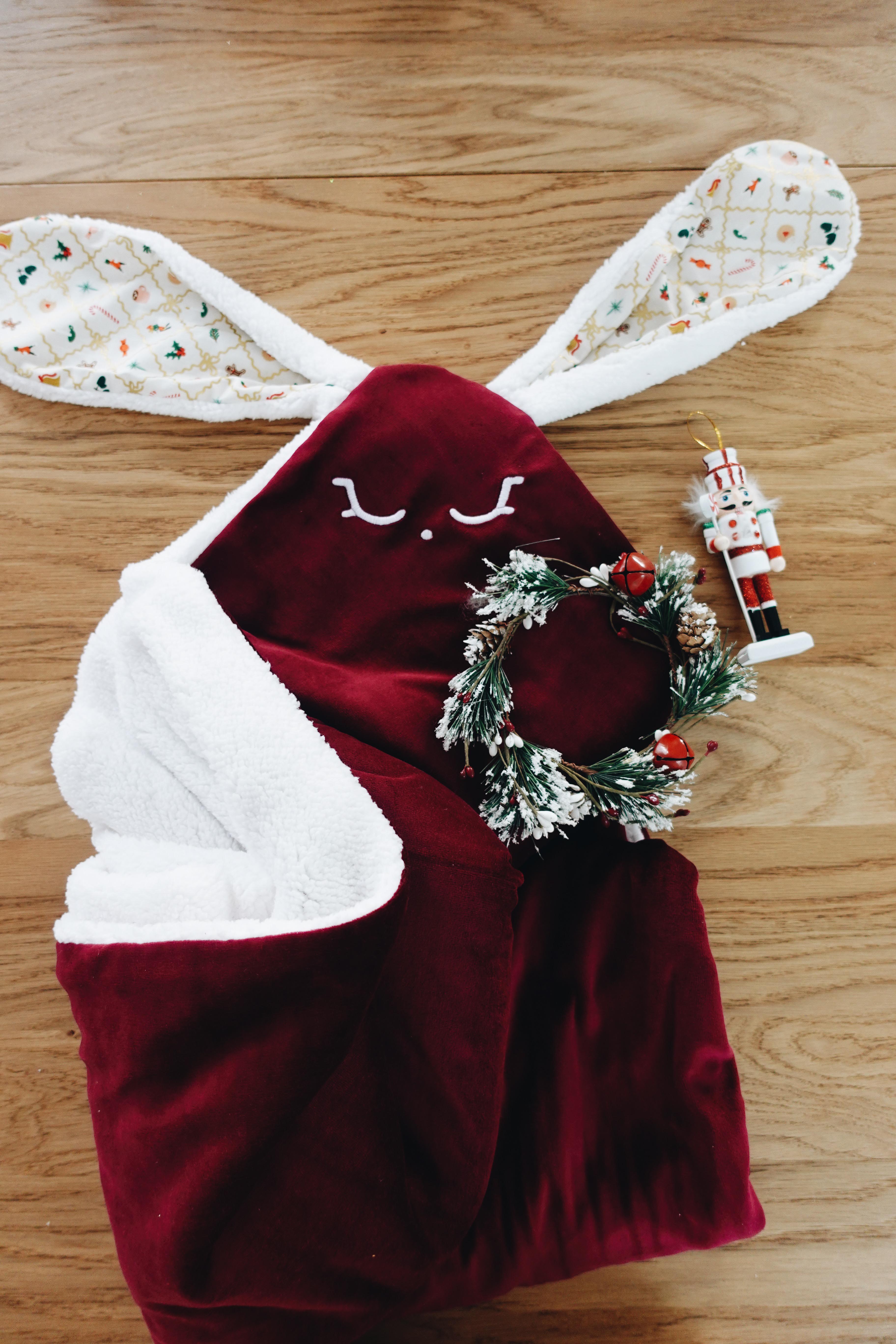 PROTOTYPE - Couverture Velours Noeuds 60x60cm - Holiday Argyle