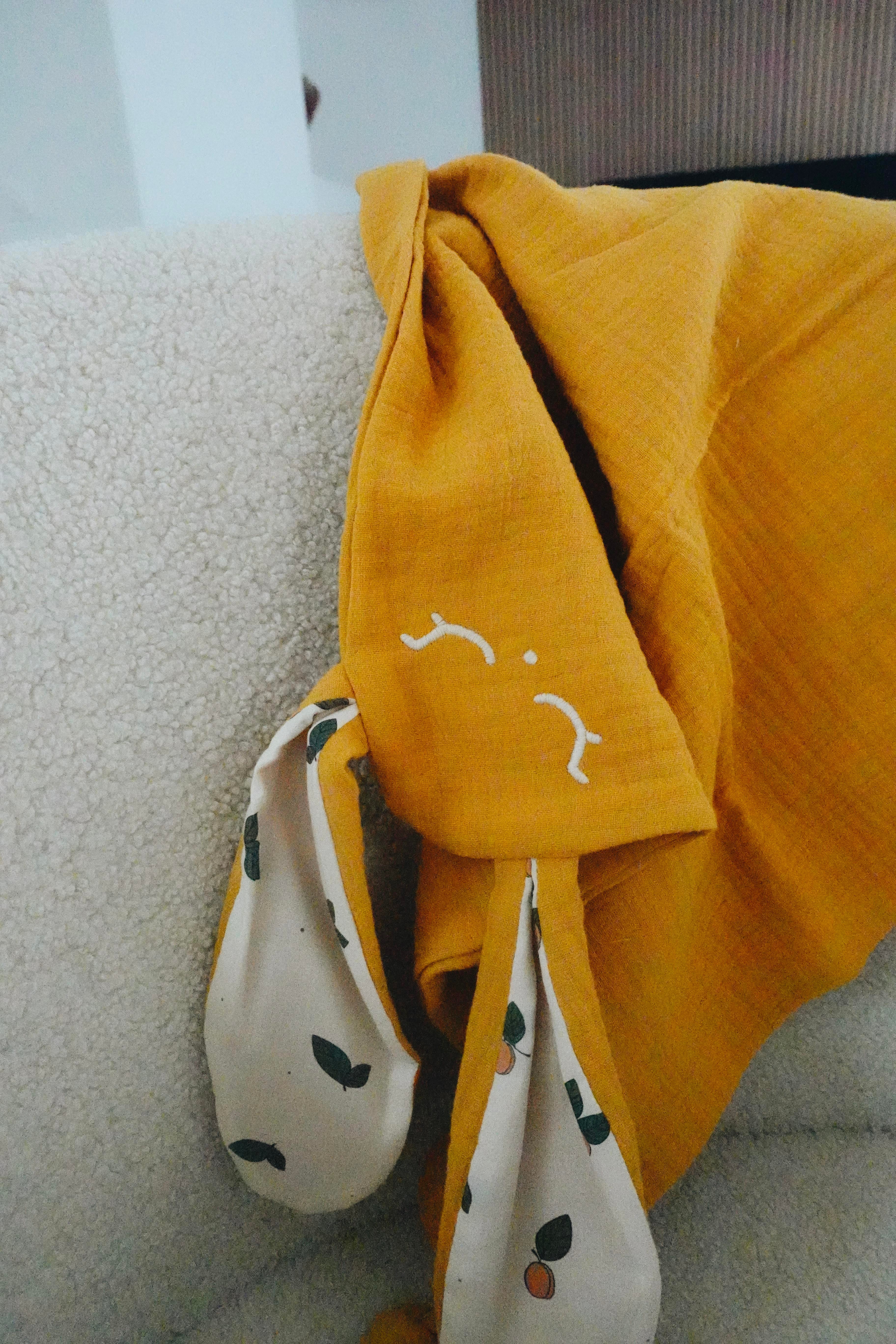 Doudou Lange Cocooning Noeuds - Crème d'Abricots
