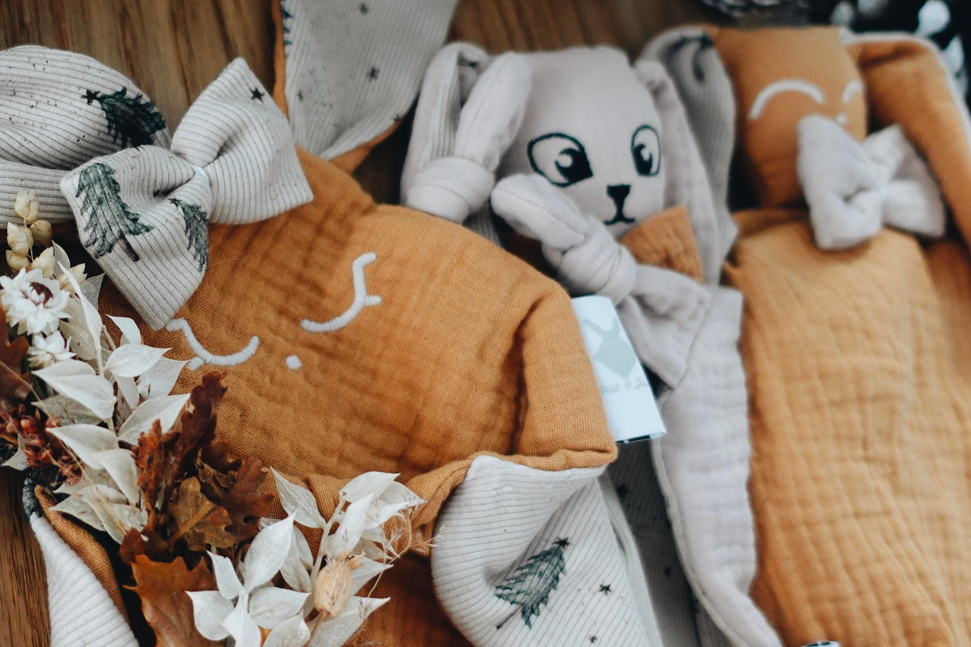 Doudou Lange Mini Noeuds - Sapin