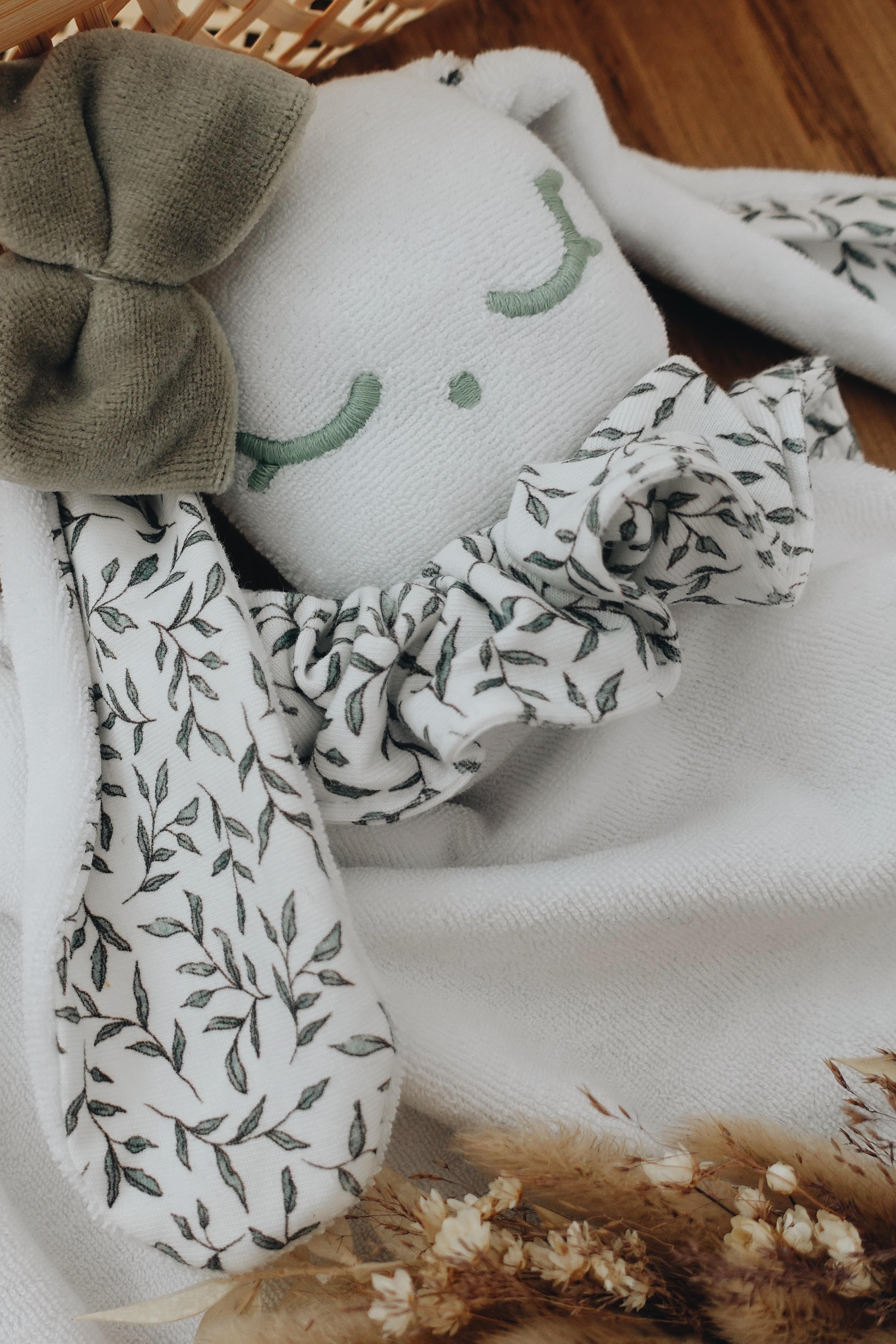 PROTOTYPE - Doudou Éponge Gaufrette - Green Leaves
