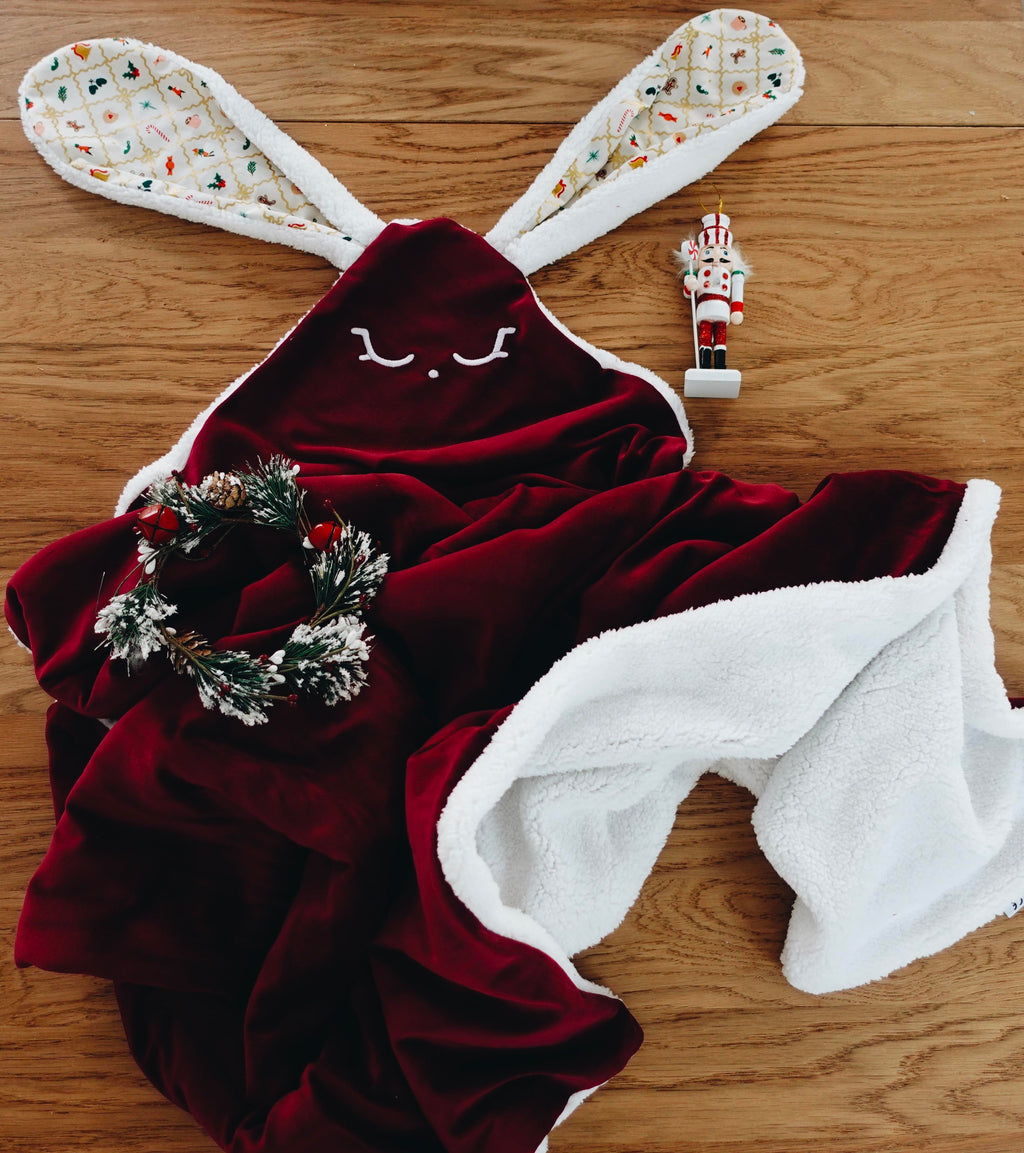 PROTOTYPE - Couverture Velours Noeuds 60x60cm - Holiday Argyle