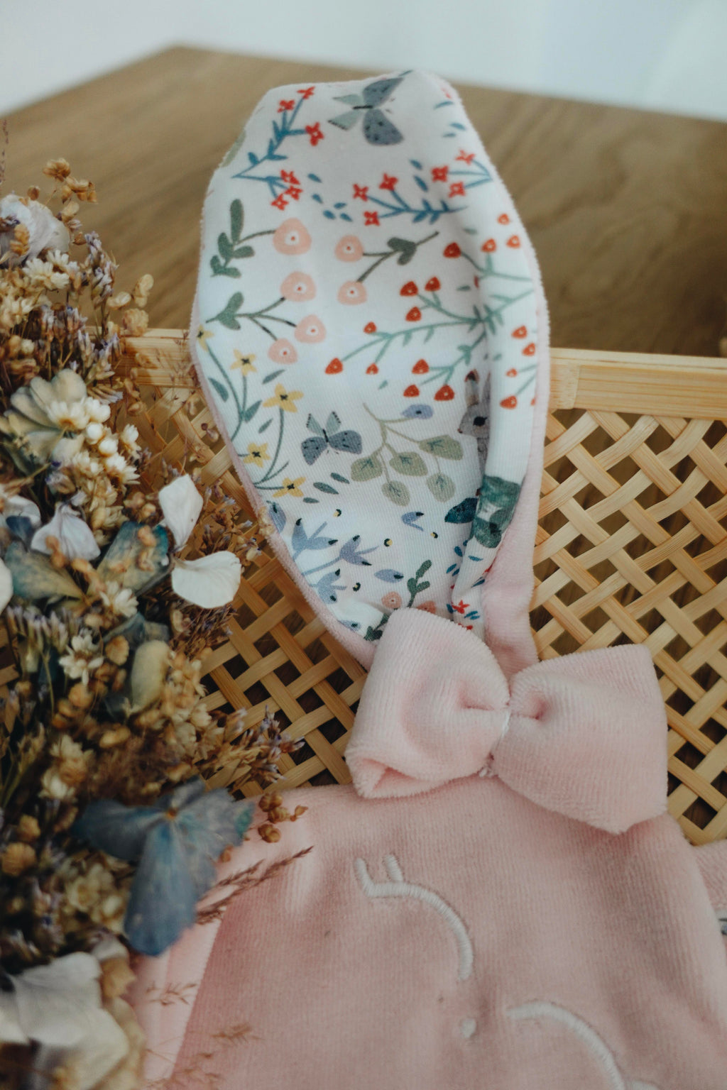 PROTOTYPE - Doudou Velours Mini Noeuds - Cottontails Blossom