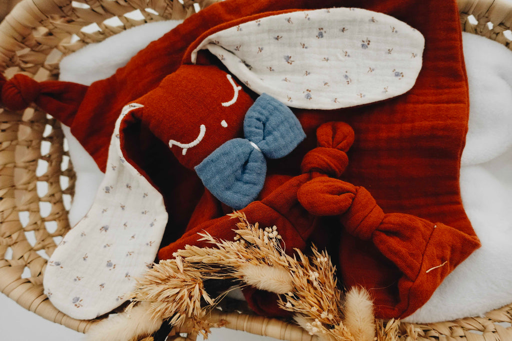 Doudou Lange Câlin Noeuds - Blue Leaves