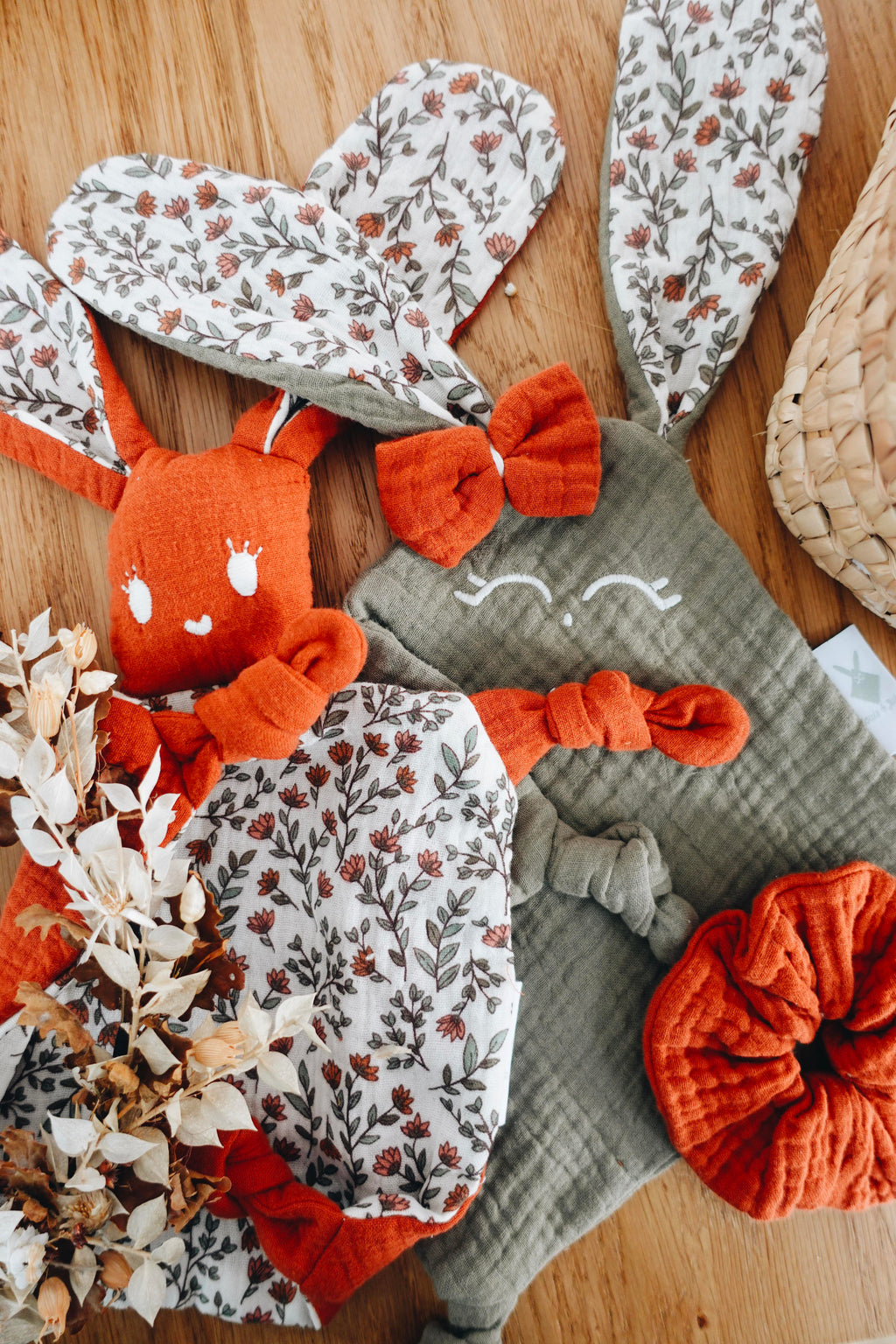 PROTOTYPE - Doudou Lange Mini Noeuds - Terracotta Petals