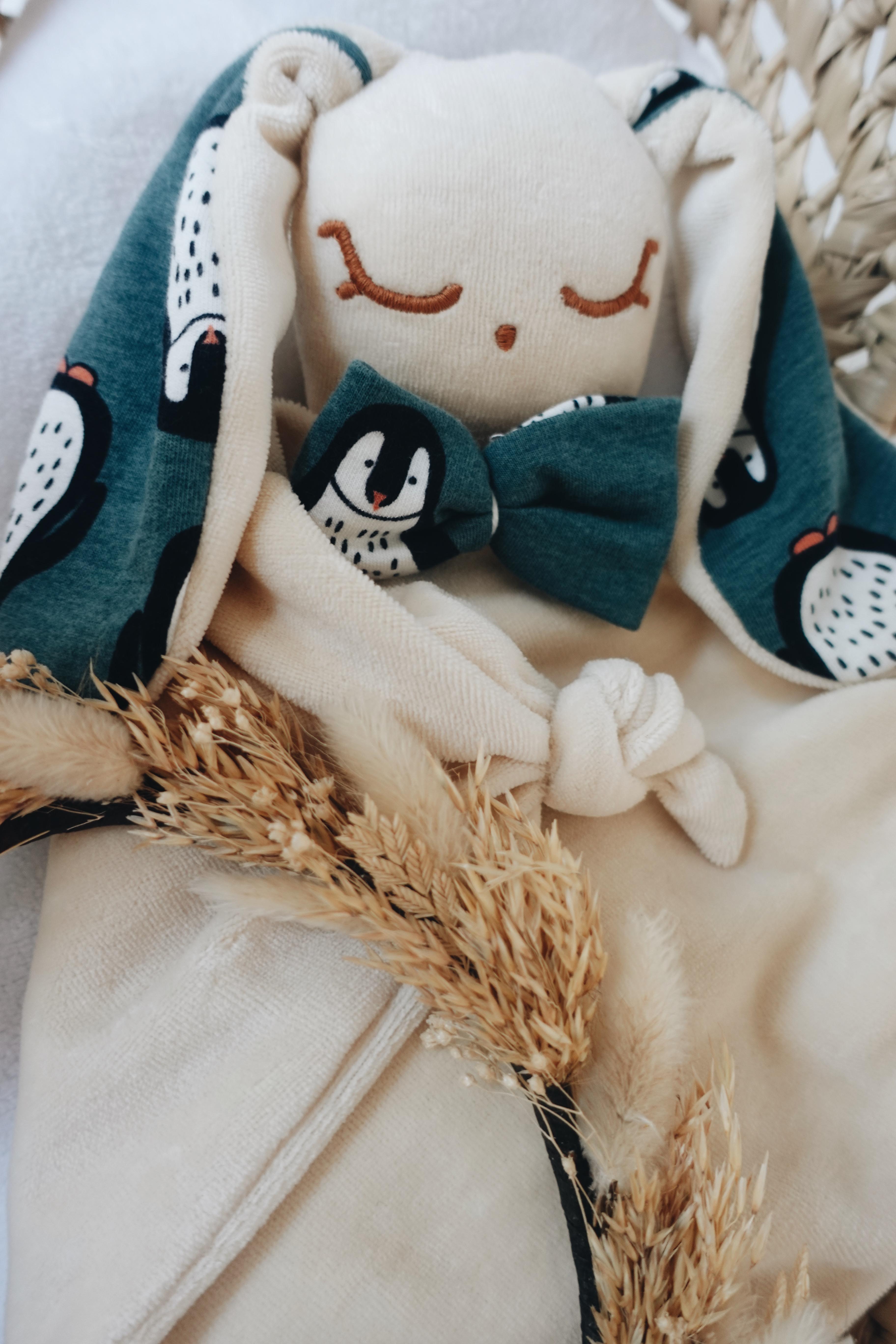 Doudou Velours Gaufrette - Pingouins