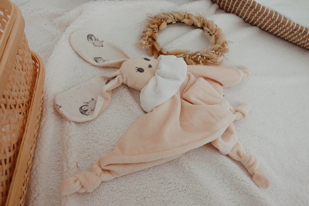 Doudou Velours Câlin Noeuds - Pinguins