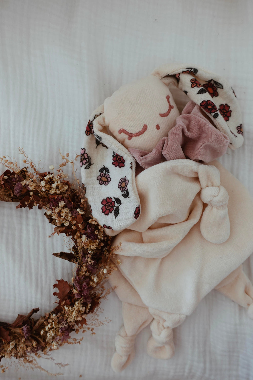 Doudou Velours Câlin Noeuds - Vintage Floral