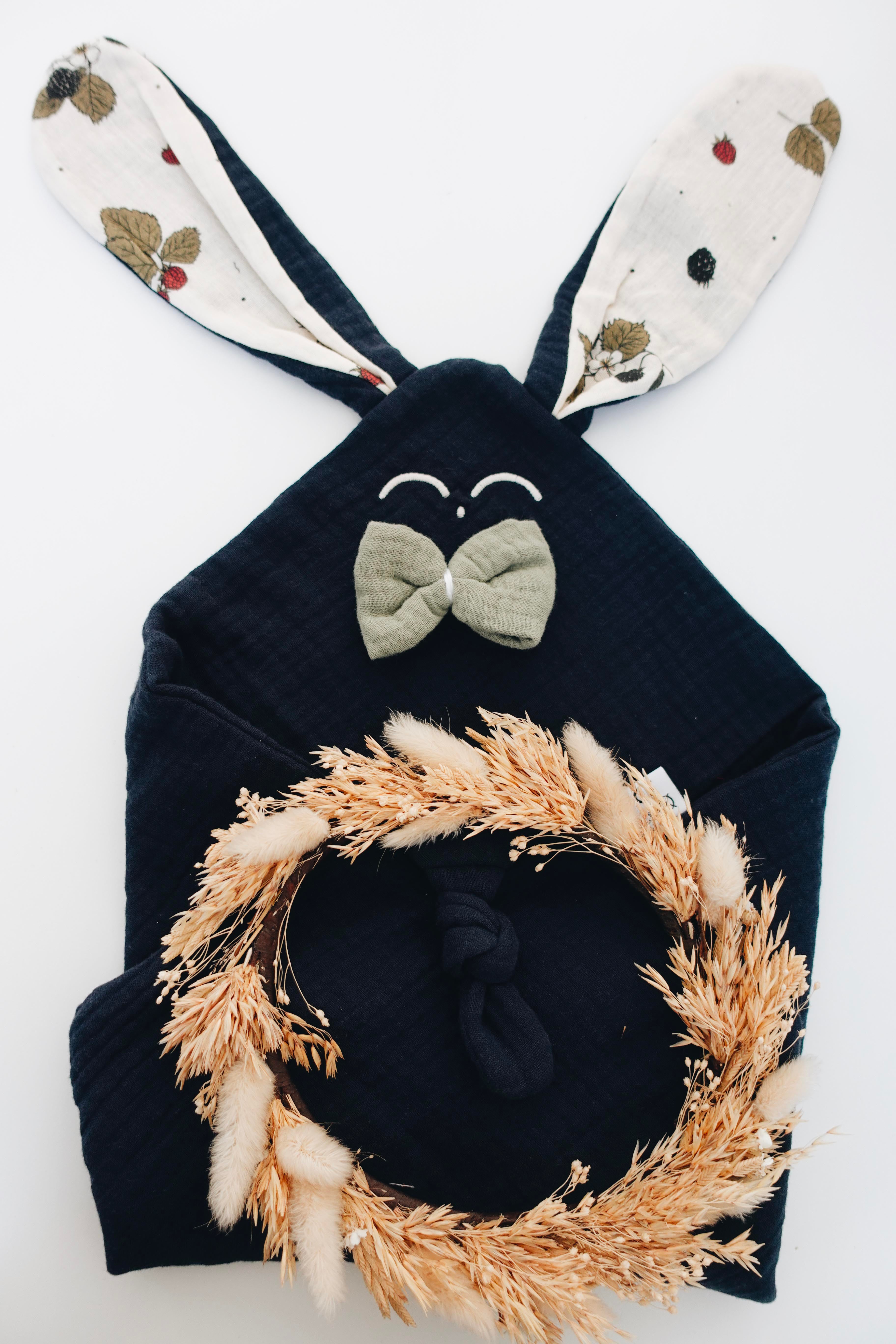 Doudou Lange Cocooning Noeuds - Roses d'Automne