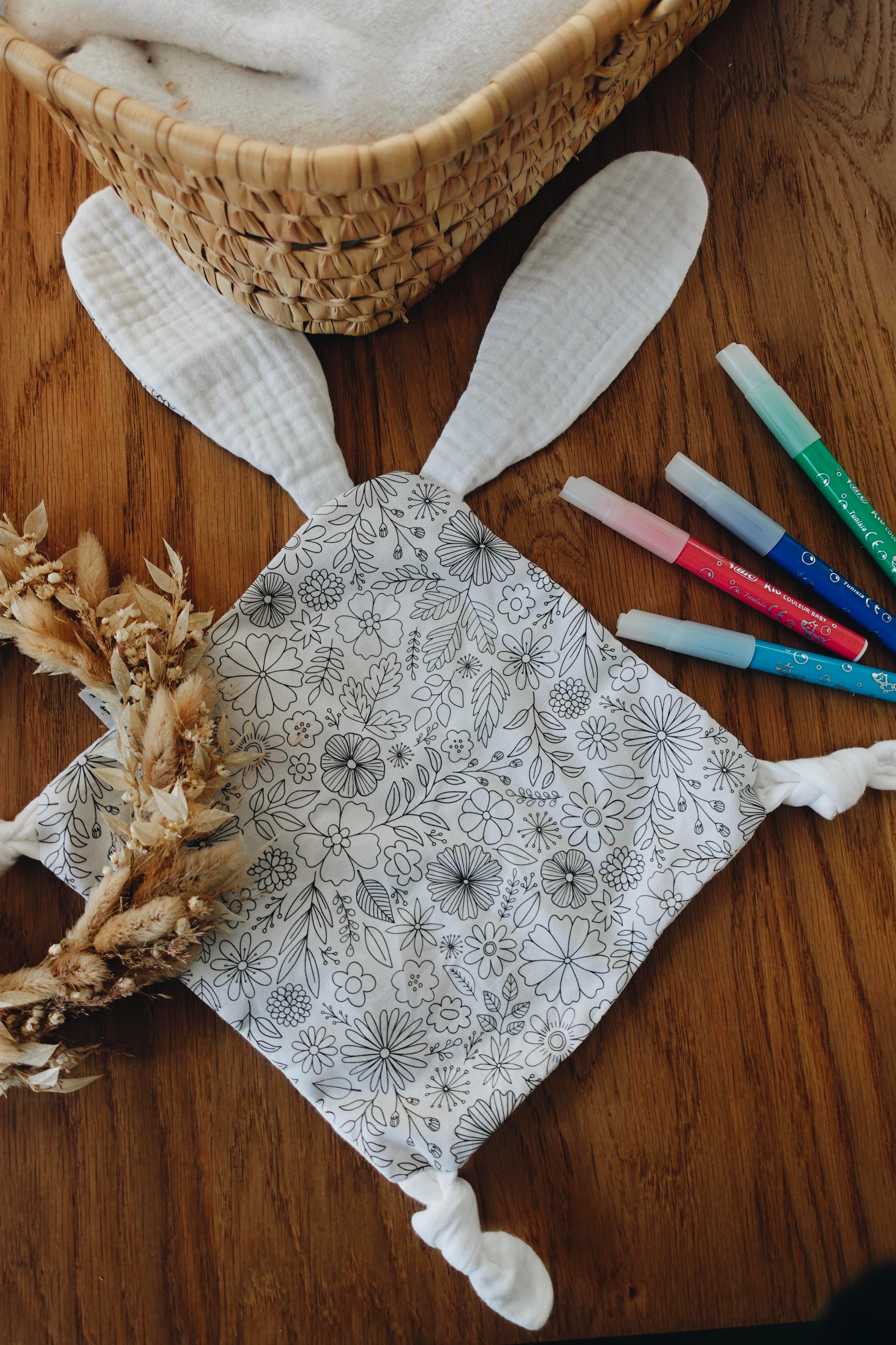 Doudou Lange Mini Noeuds - Coloriages Fleurs