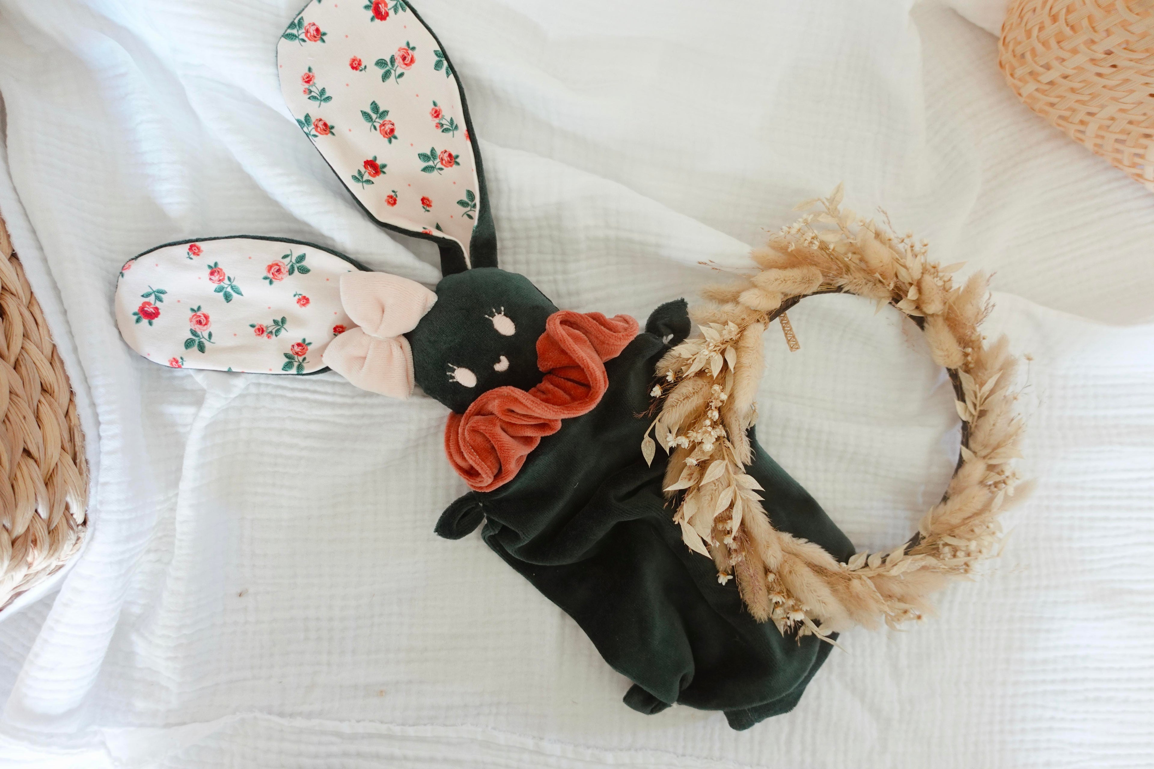 Bouillotte noyaux de cerise velours - Pink Roses