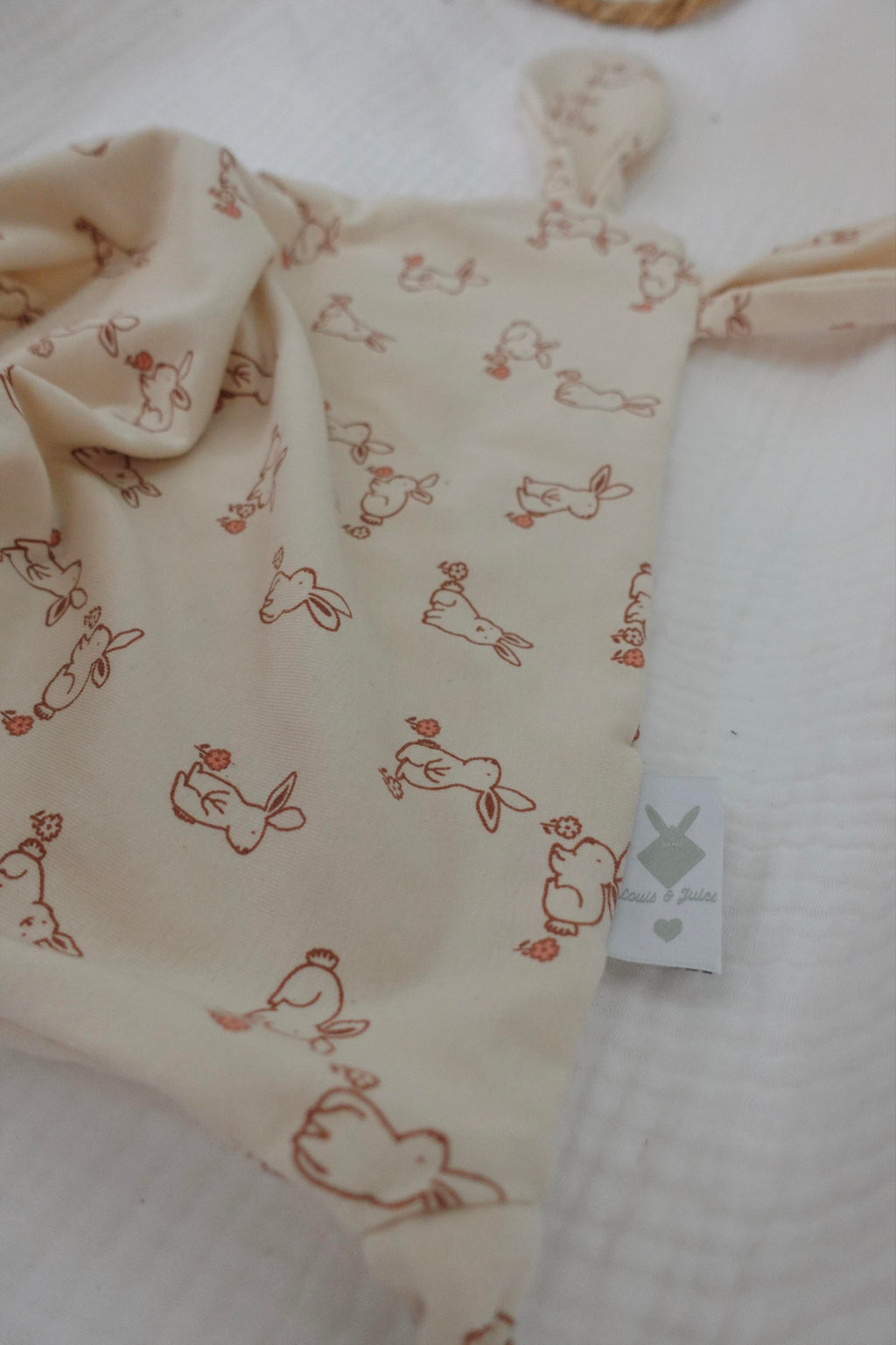 Doudou Jersey Classique Noeuds Pièce Unique - Cute Rabbit