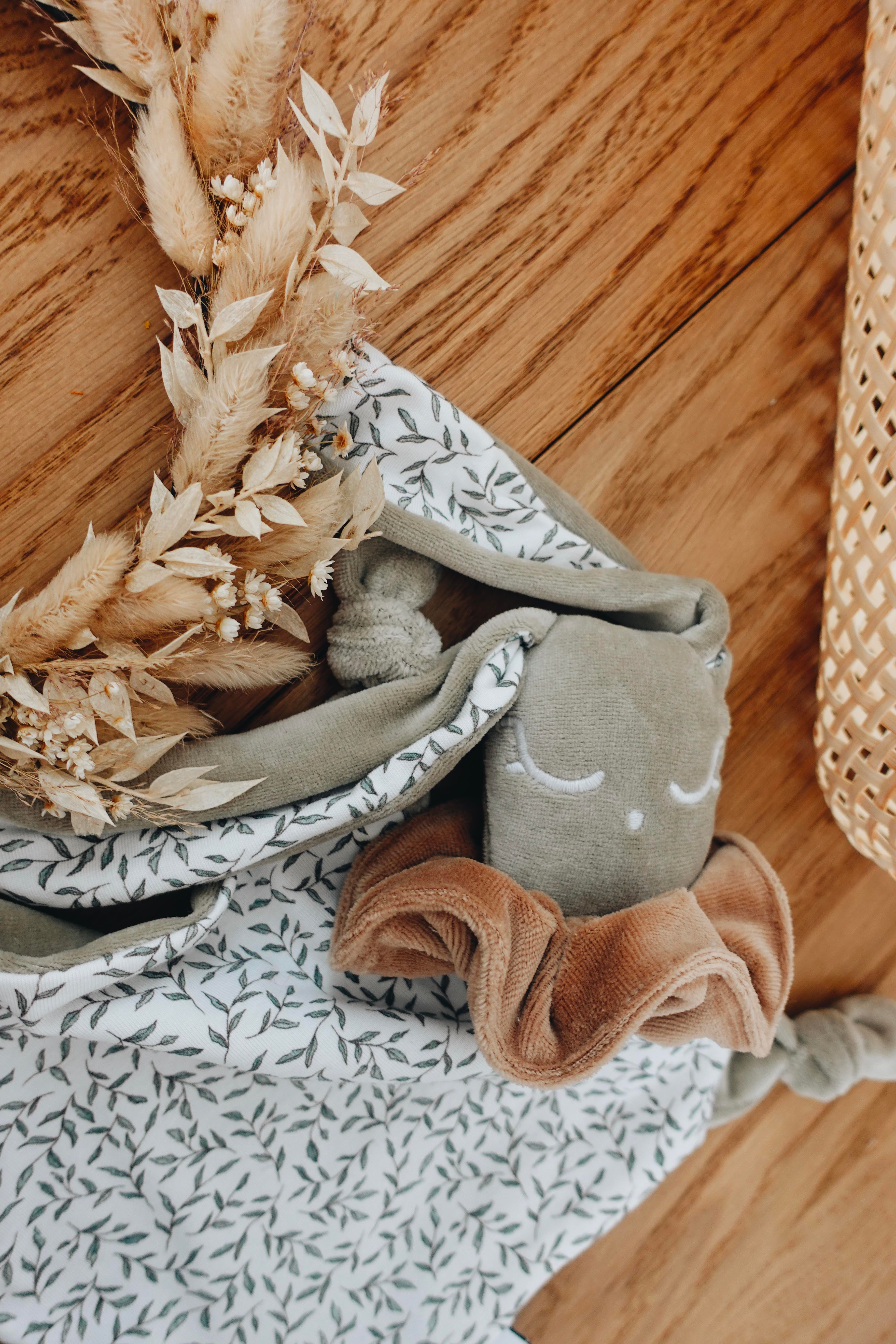 Doudou Velours Chouchou - Green Leaves