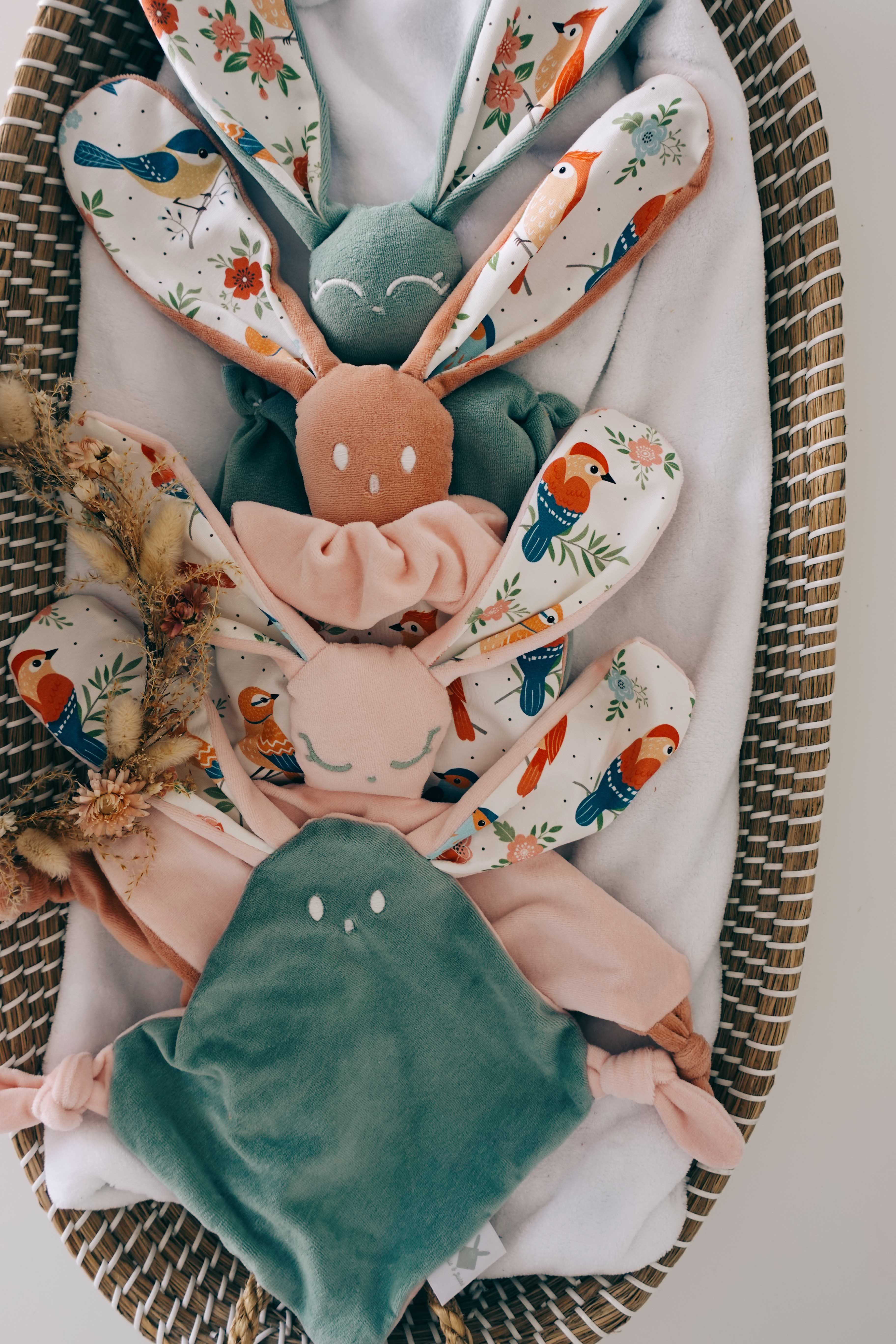 Doudou Velours Mini Noeuds - Singing Birds