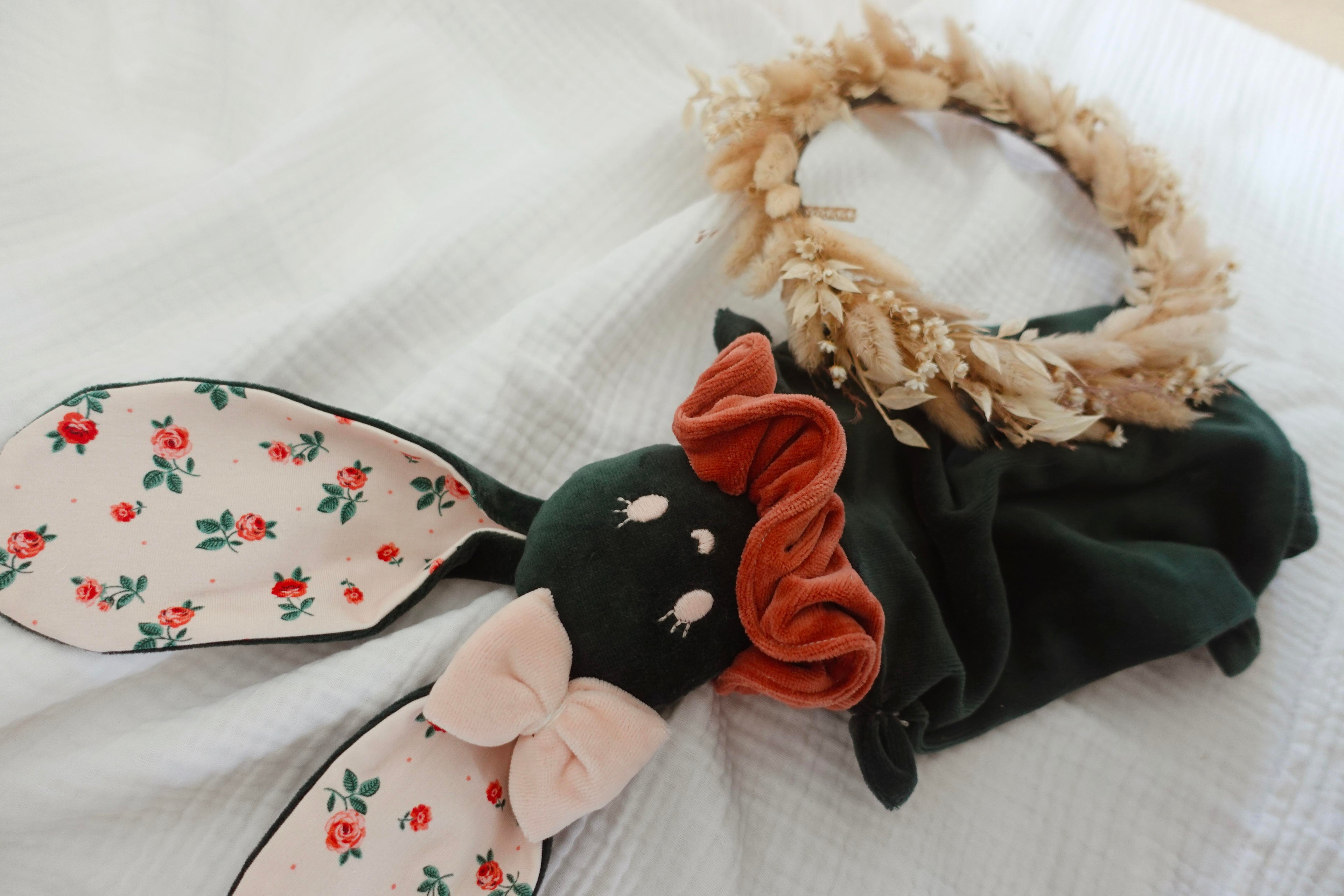 Bouillotte noyaux de cerise velours - Pink Roses