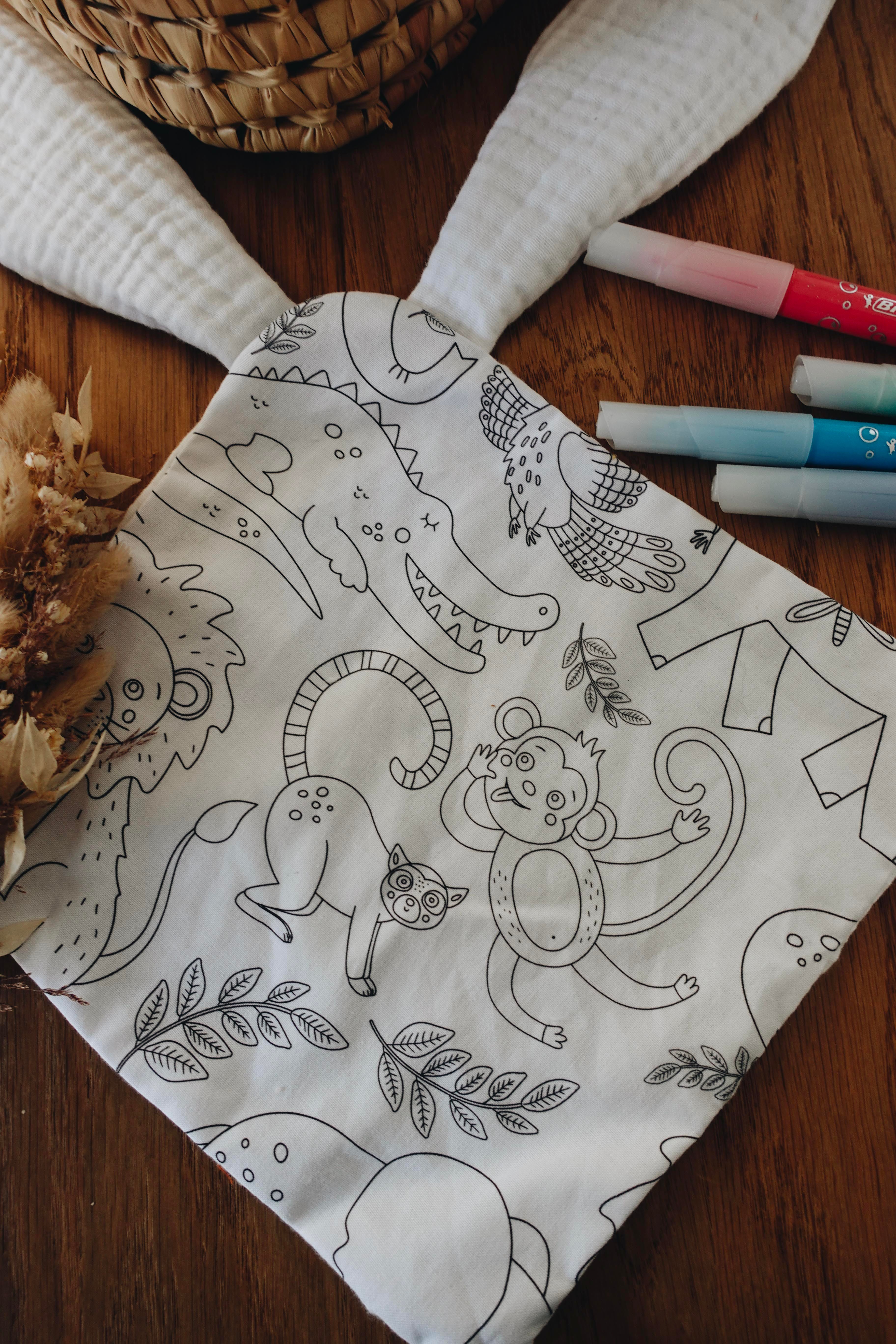 Doudou Lange Mini Noeuds - Coloriages Animaux