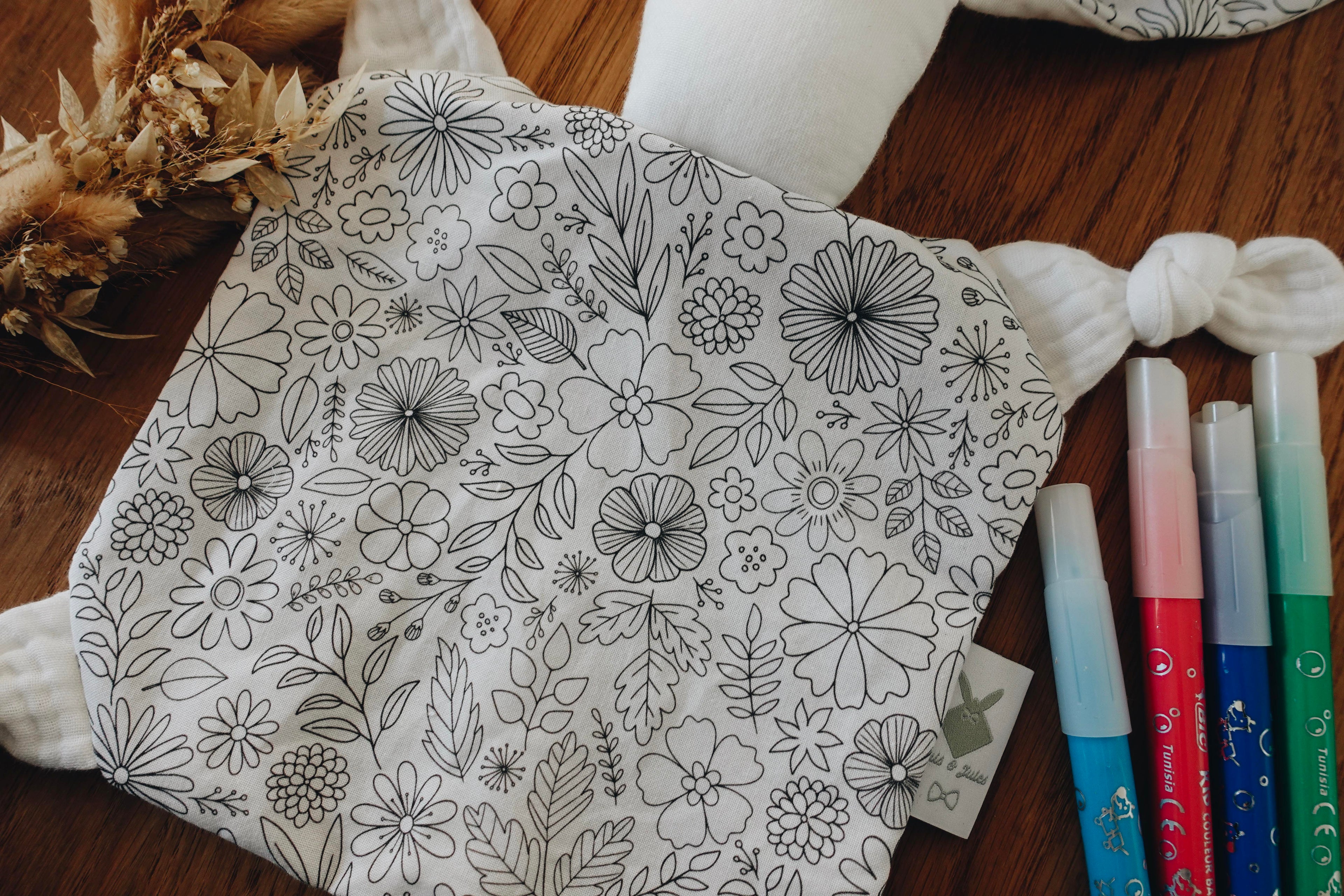 Doudou Lange Chouchou - Coloriages Fleurs