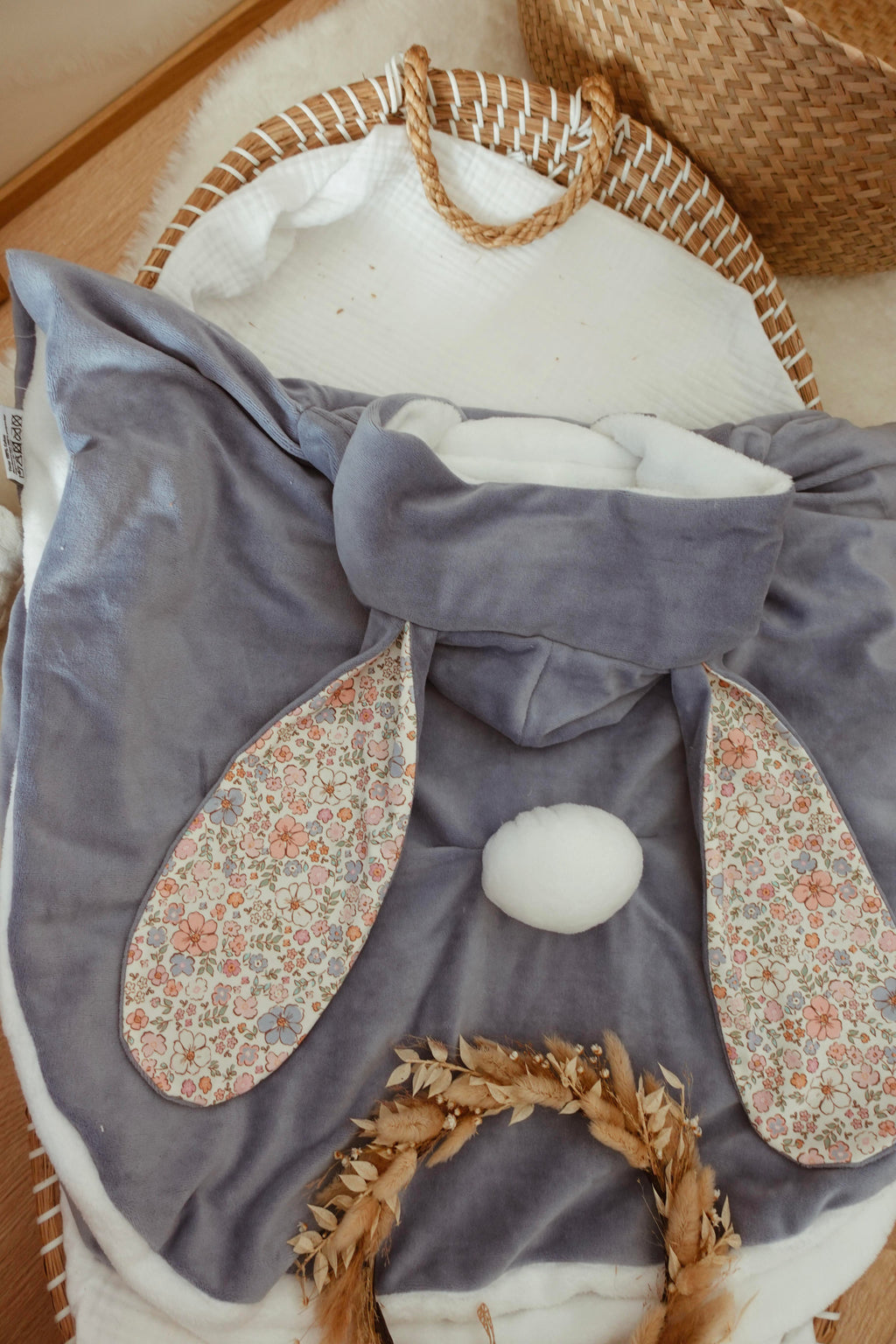 Poncho Velours - Blush et Pastel