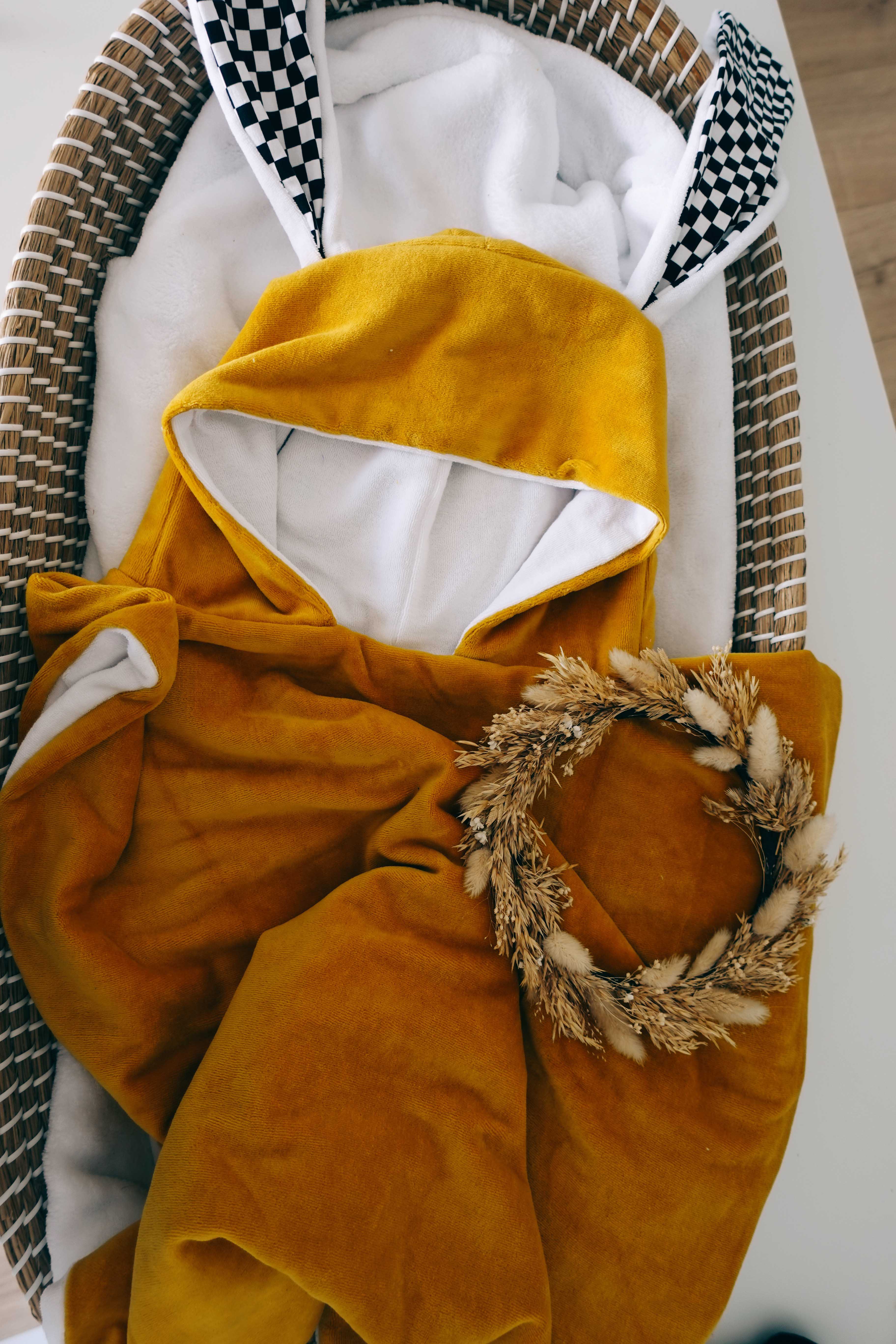 Poncho Bain Velours - Chessboard