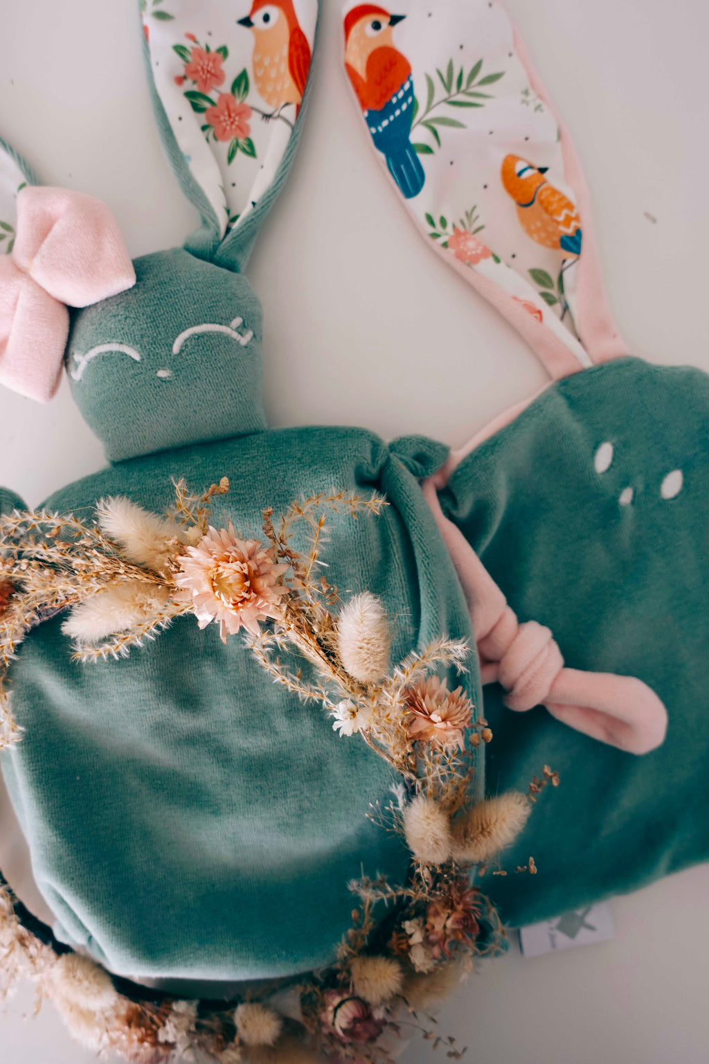 Doudou Velours Mini Noeuds - Singing Birds