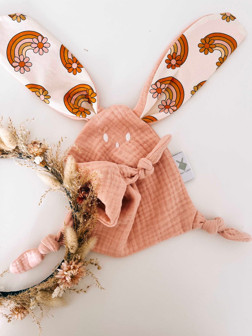 Doudou Lange Mini Noeuds - Flower Rainbow
