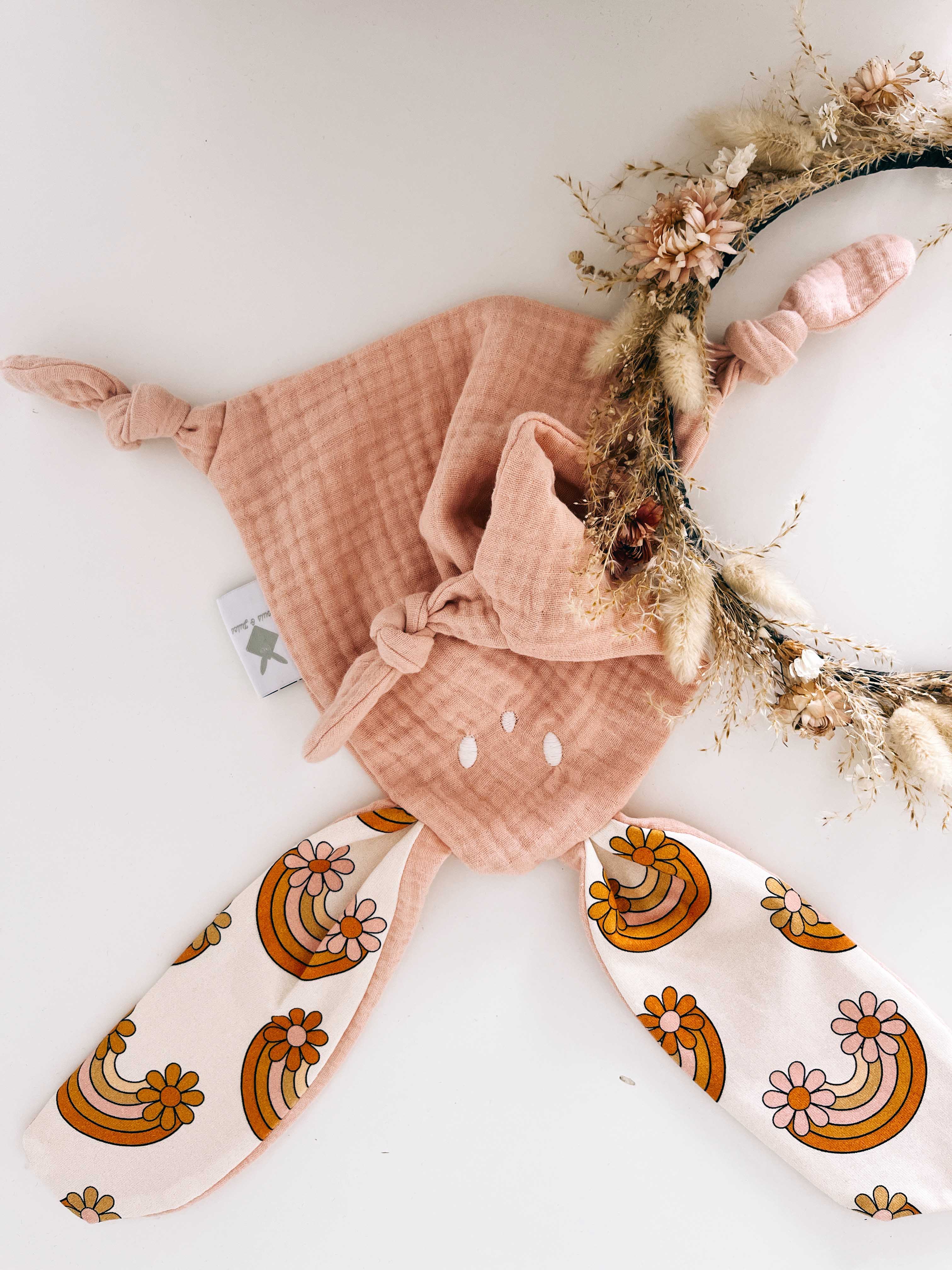 Doudou Lange Mini Noeuds - Flower Rainbow