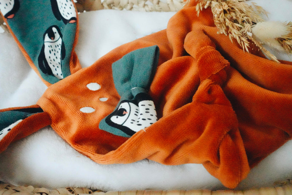 Doudou Velours Mini Noeuds - Pingouins