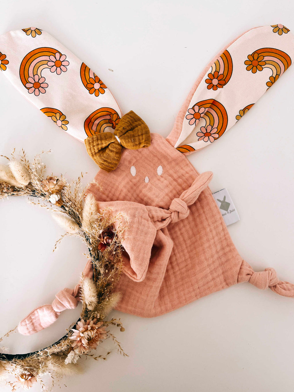 Doudou Lange Mini Noeuds - Flower Rainbow