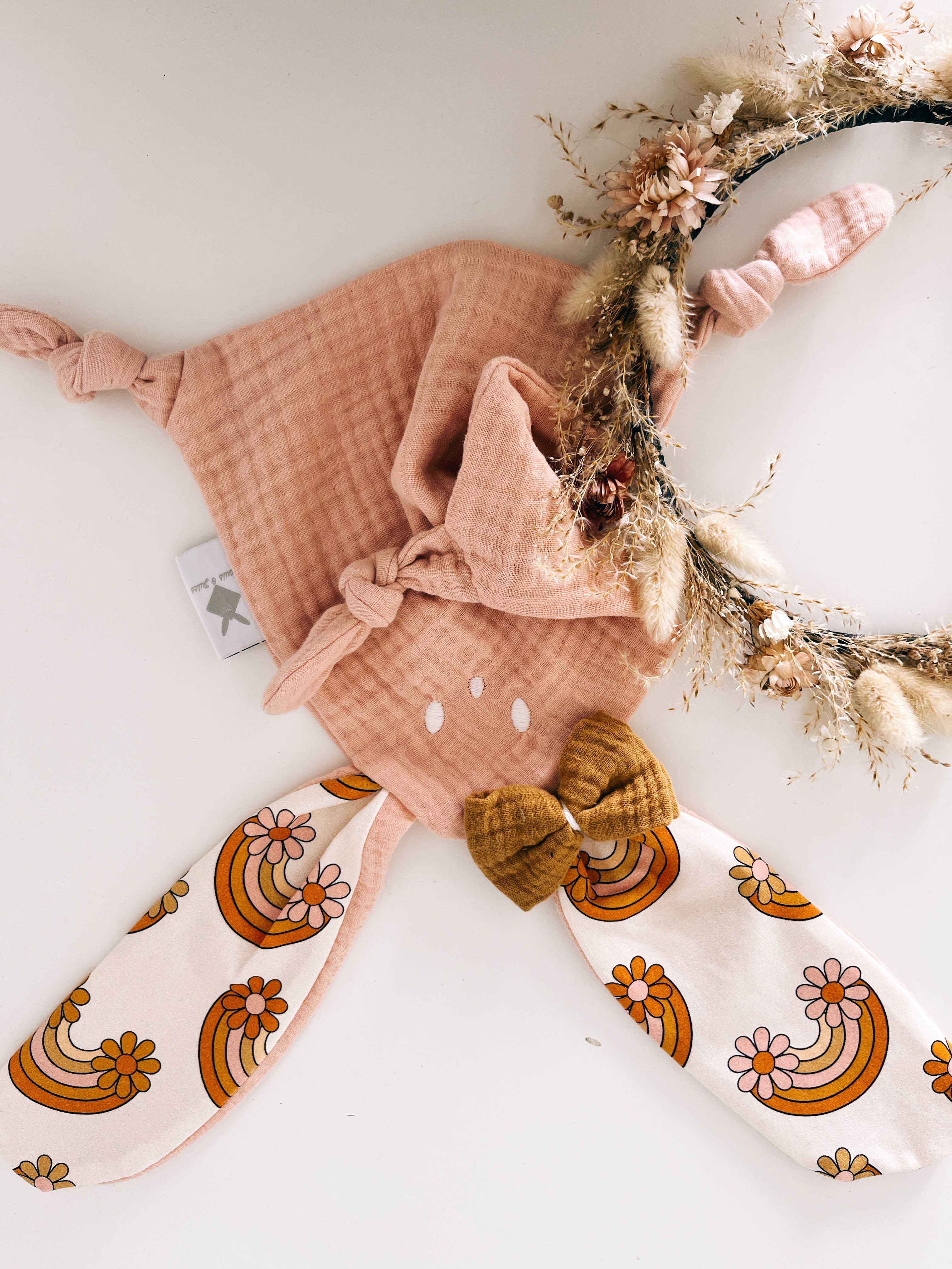 Doudou Lange Mini Noeuds - Flower Rainbow