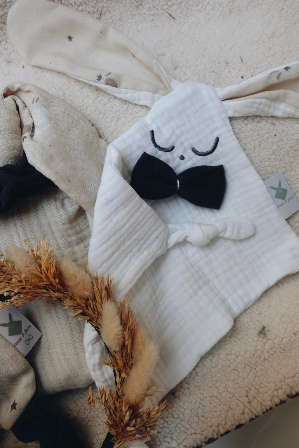Doudou Lange Mini Noeuds - Moutons