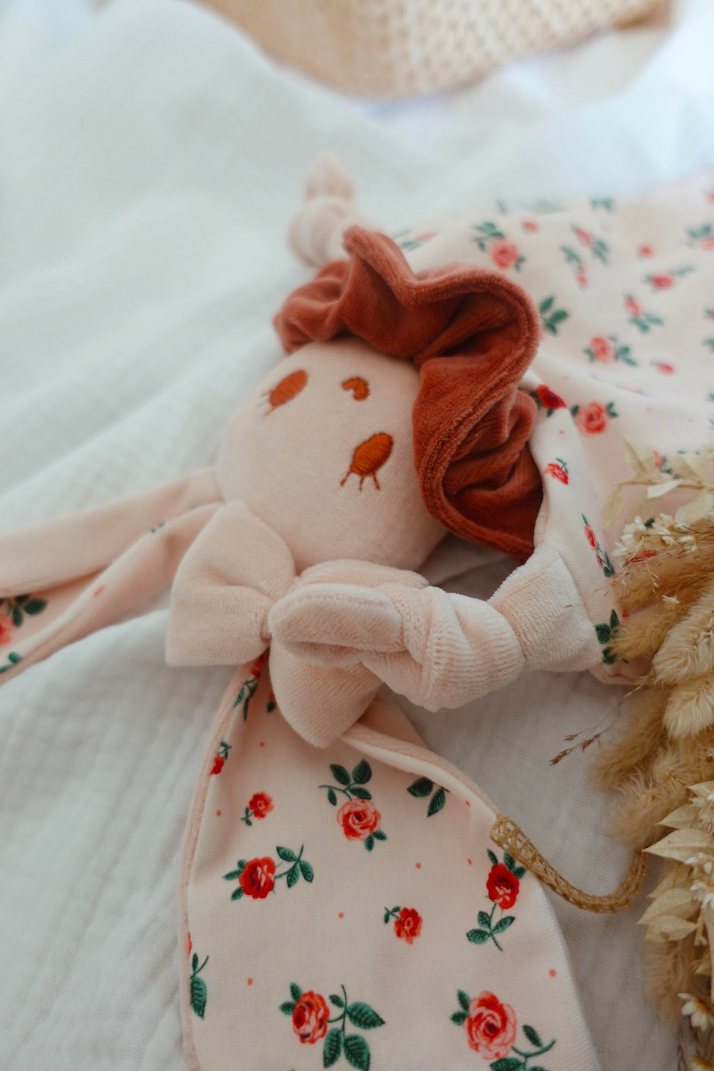 Doudou Velours Chouchou - Pink Roses