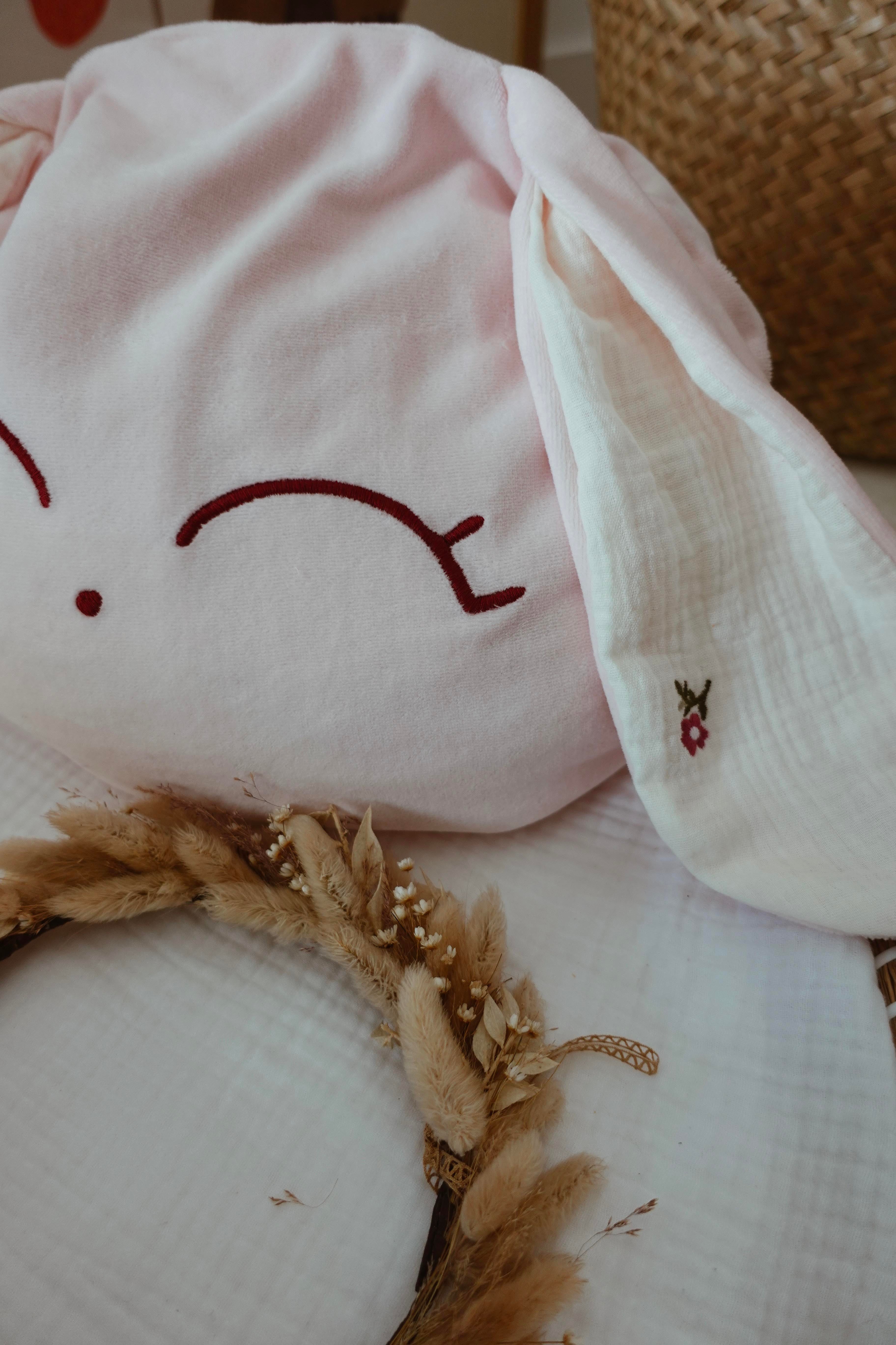 Petit Coussin Velours - Fleurs Brodées