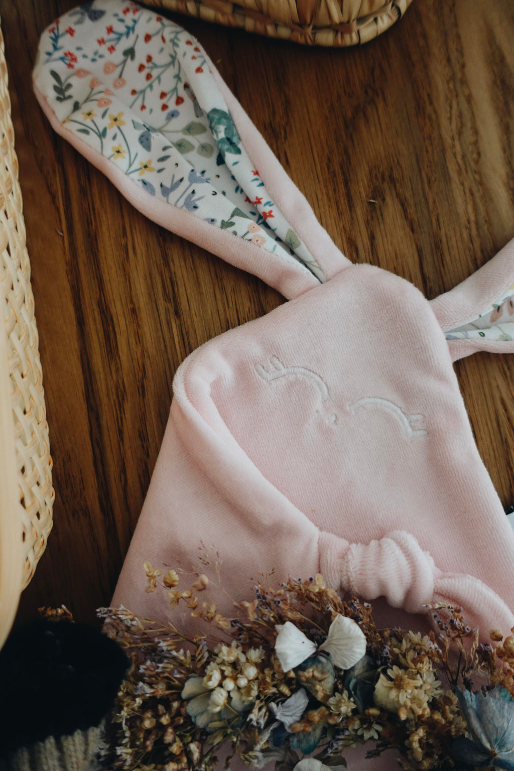 PROTOTYPE - Doudou Velours Mini Noeuds - Cottontails Blossom