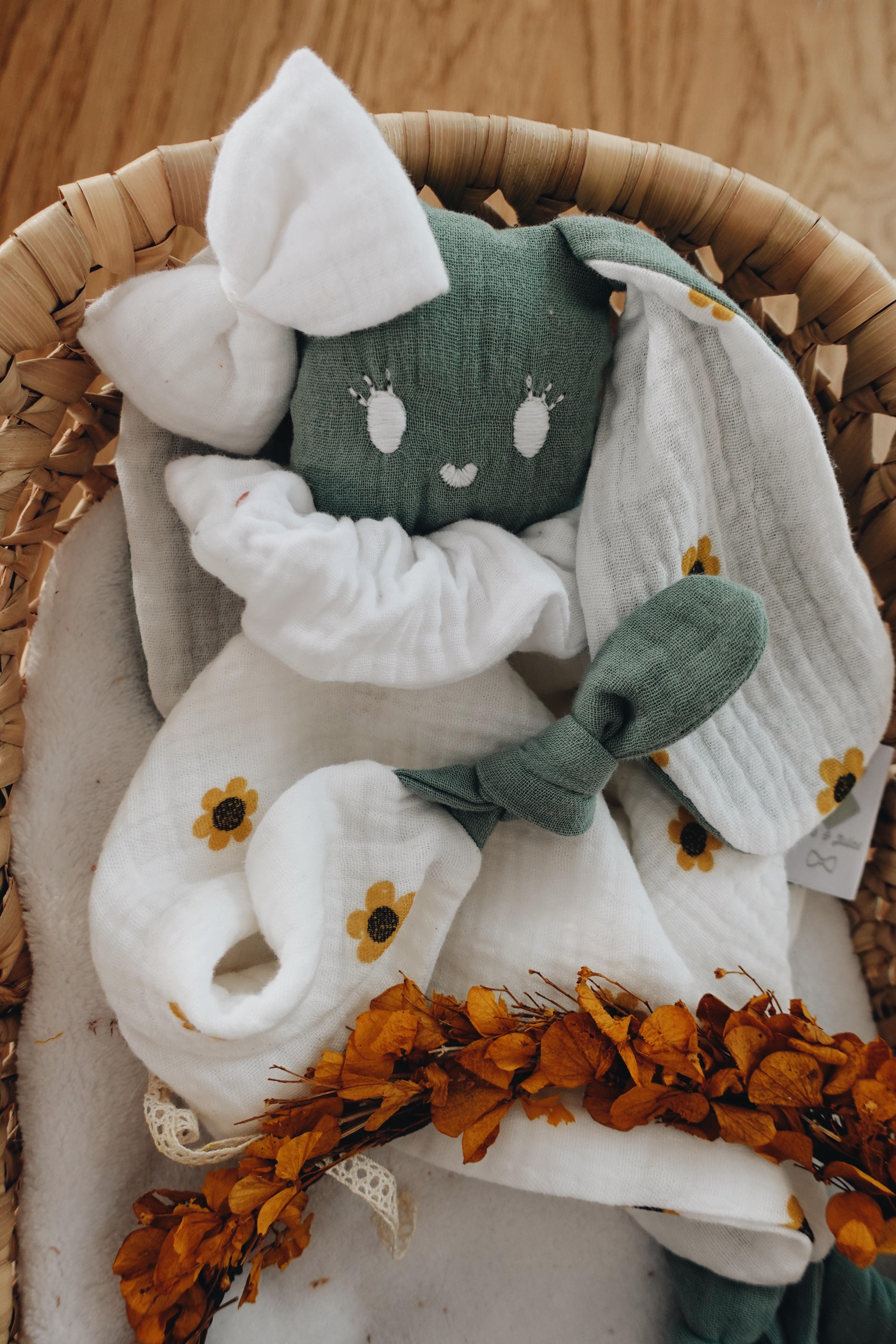 PROTOTYPE - Doudou Lange Câlin Noeuds - Yellow Daisies