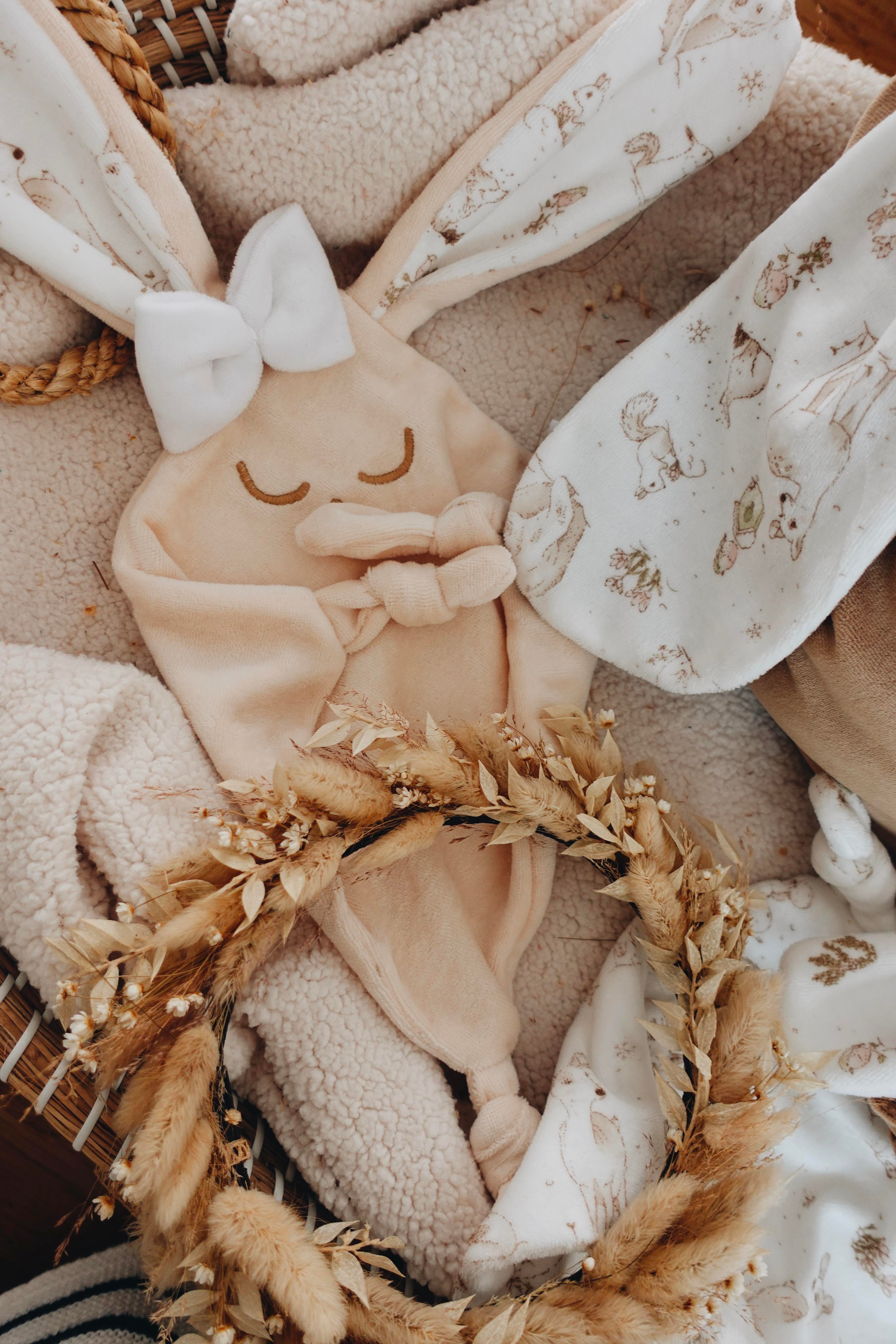 PROTOTYPE - Doudou Velours Mini Noeuds - Robin