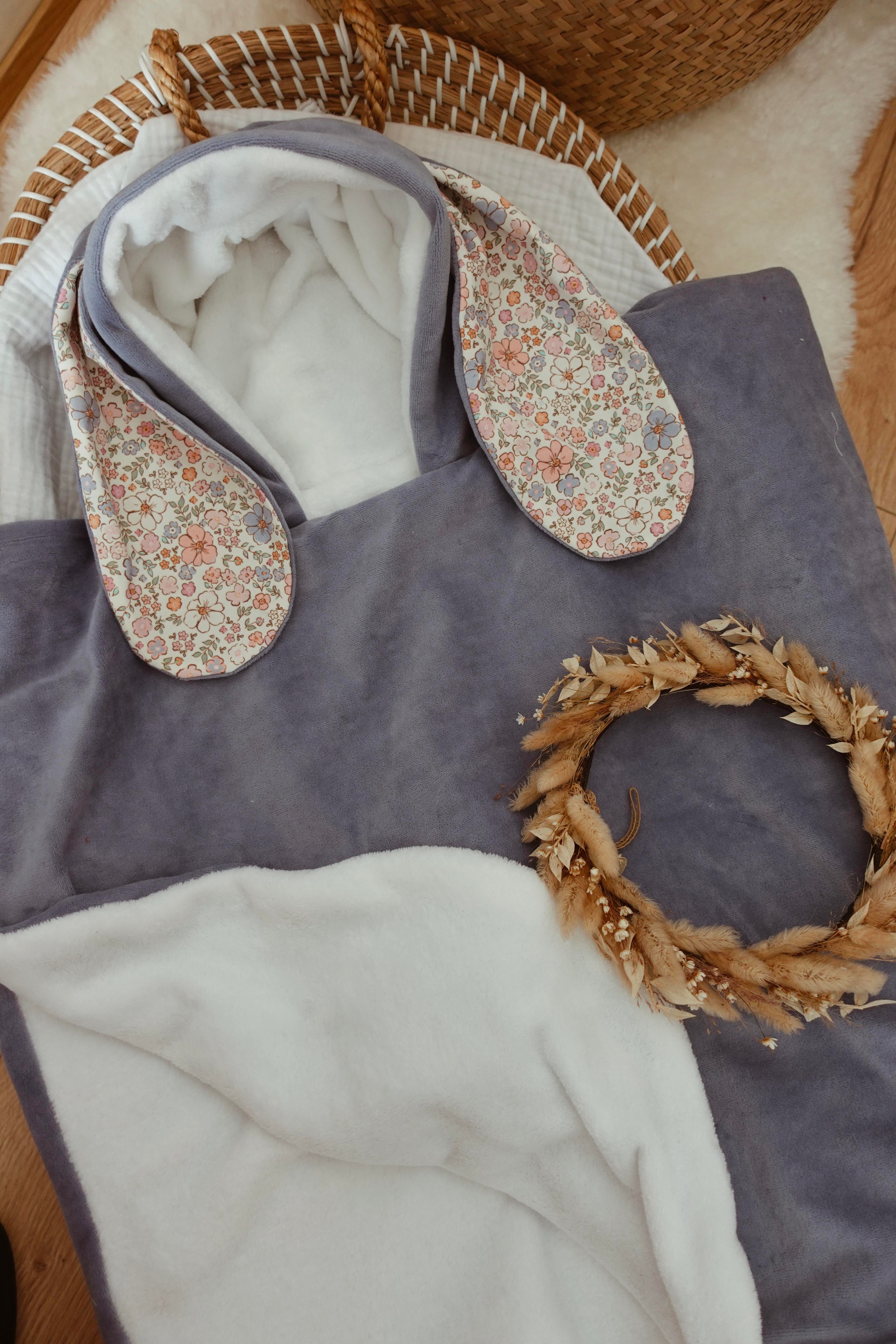 Poncho Velours - Blush et Pastel