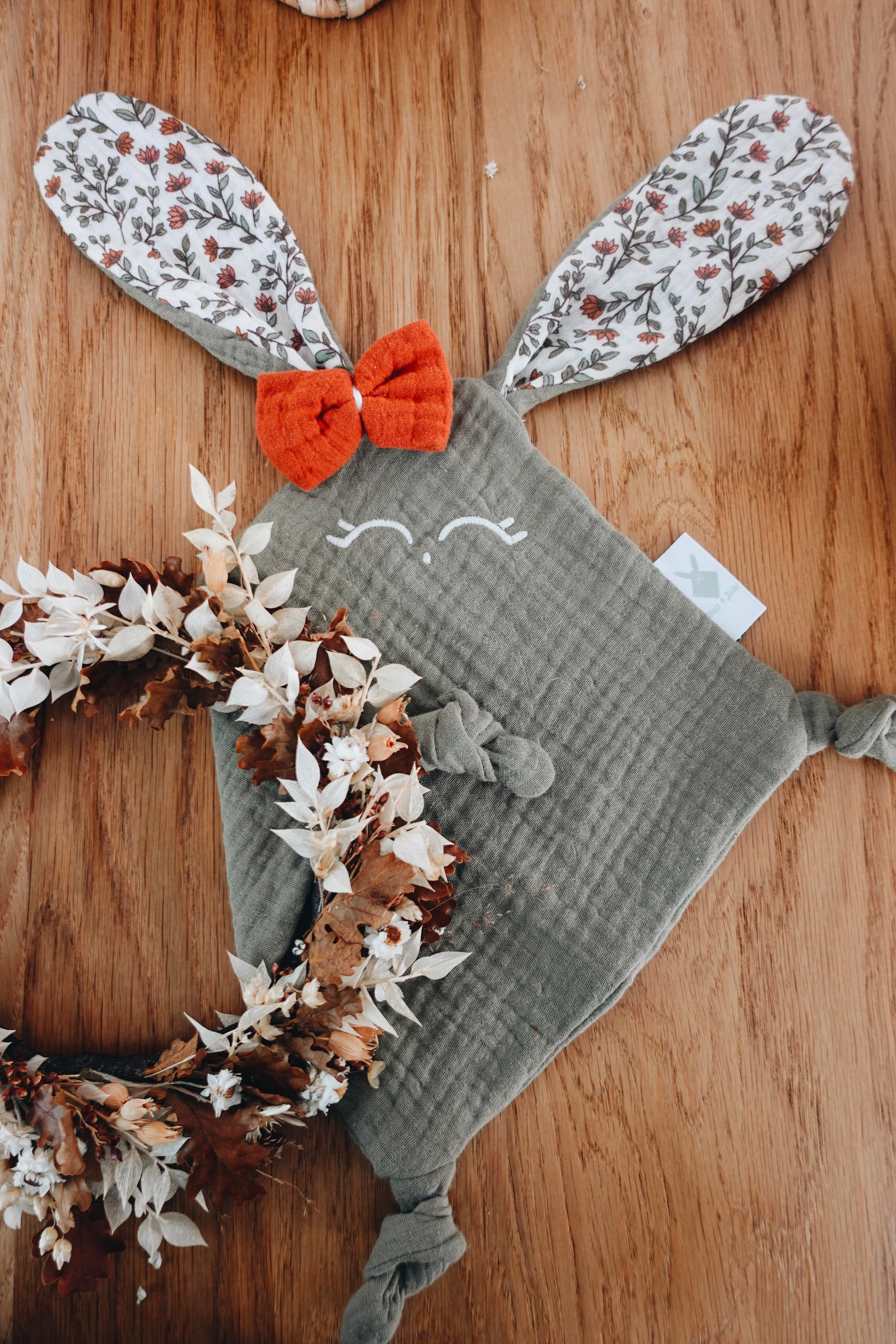 PROTOTYPE - Doudou Lange Mini Noeuds - Terracotta Petals