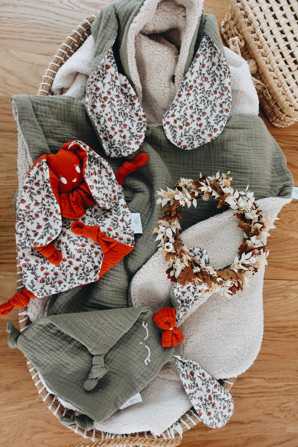 PROTOTYPE - Doudou Lange Mini Noeuds - Terracotta Petals