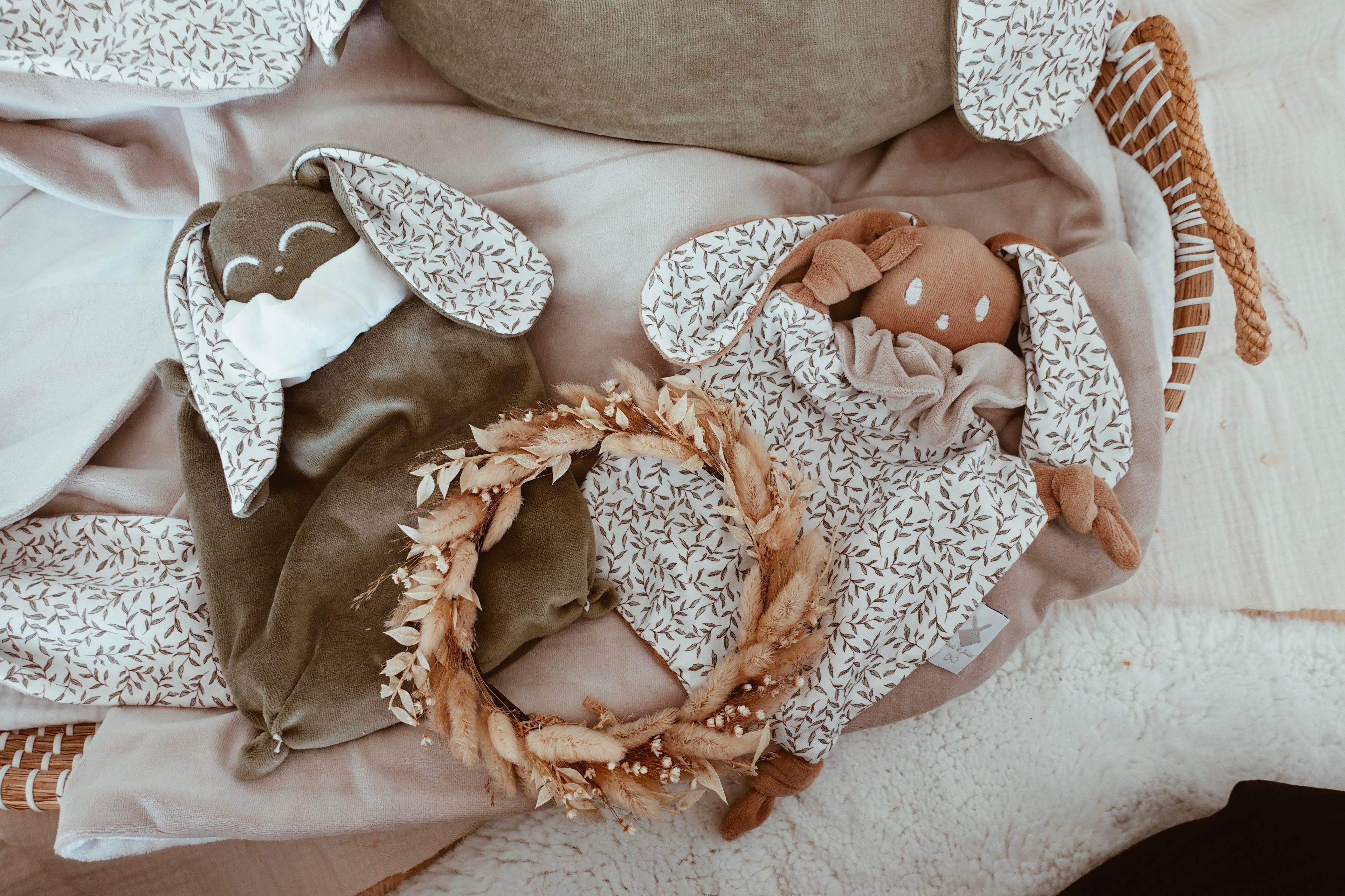 Doudou Velours Chouchou - Green Leaves