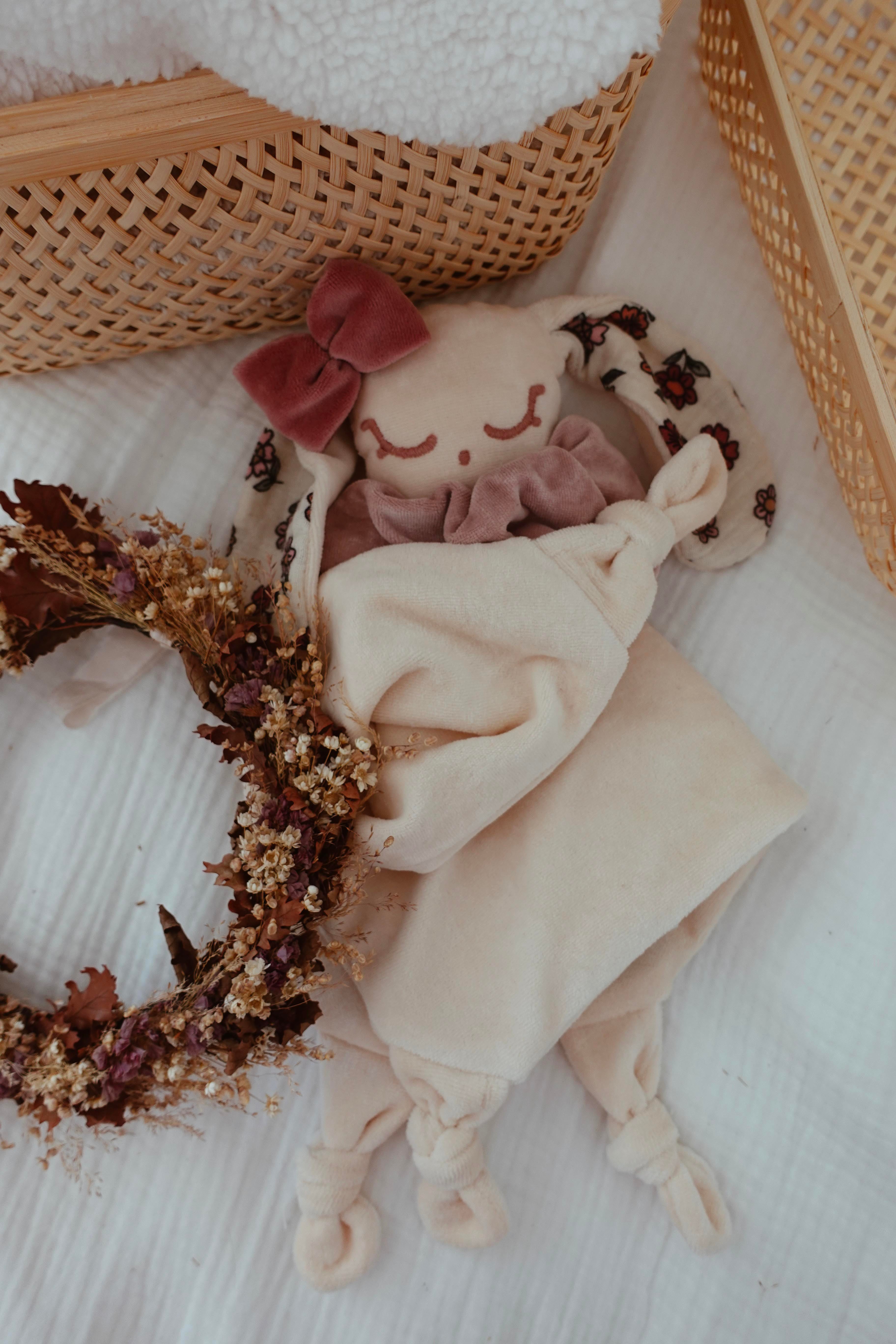 Doudou Velours Câlin Noeuds - Vintage Floral