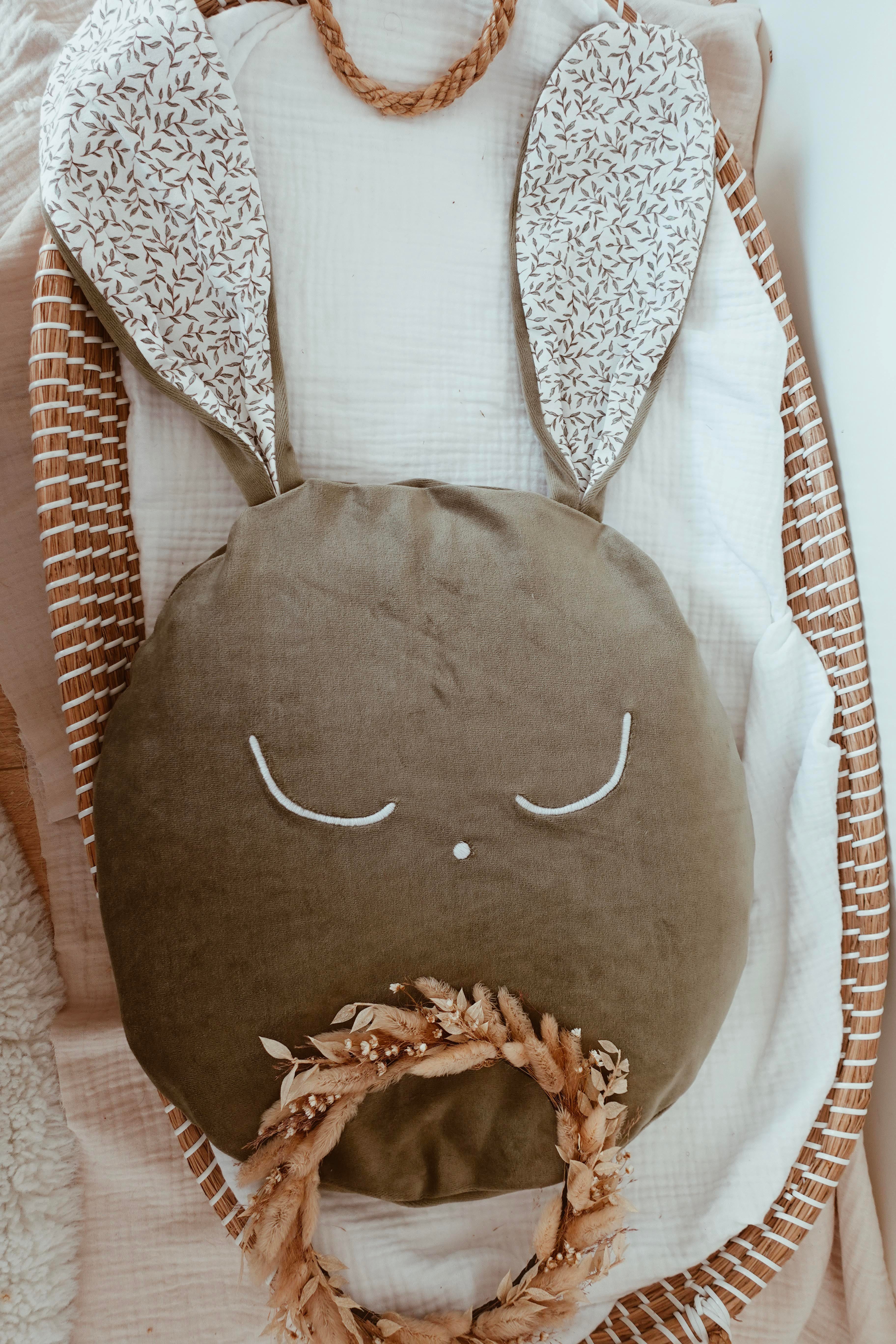 Petit Coussin Velours - Green Leaves