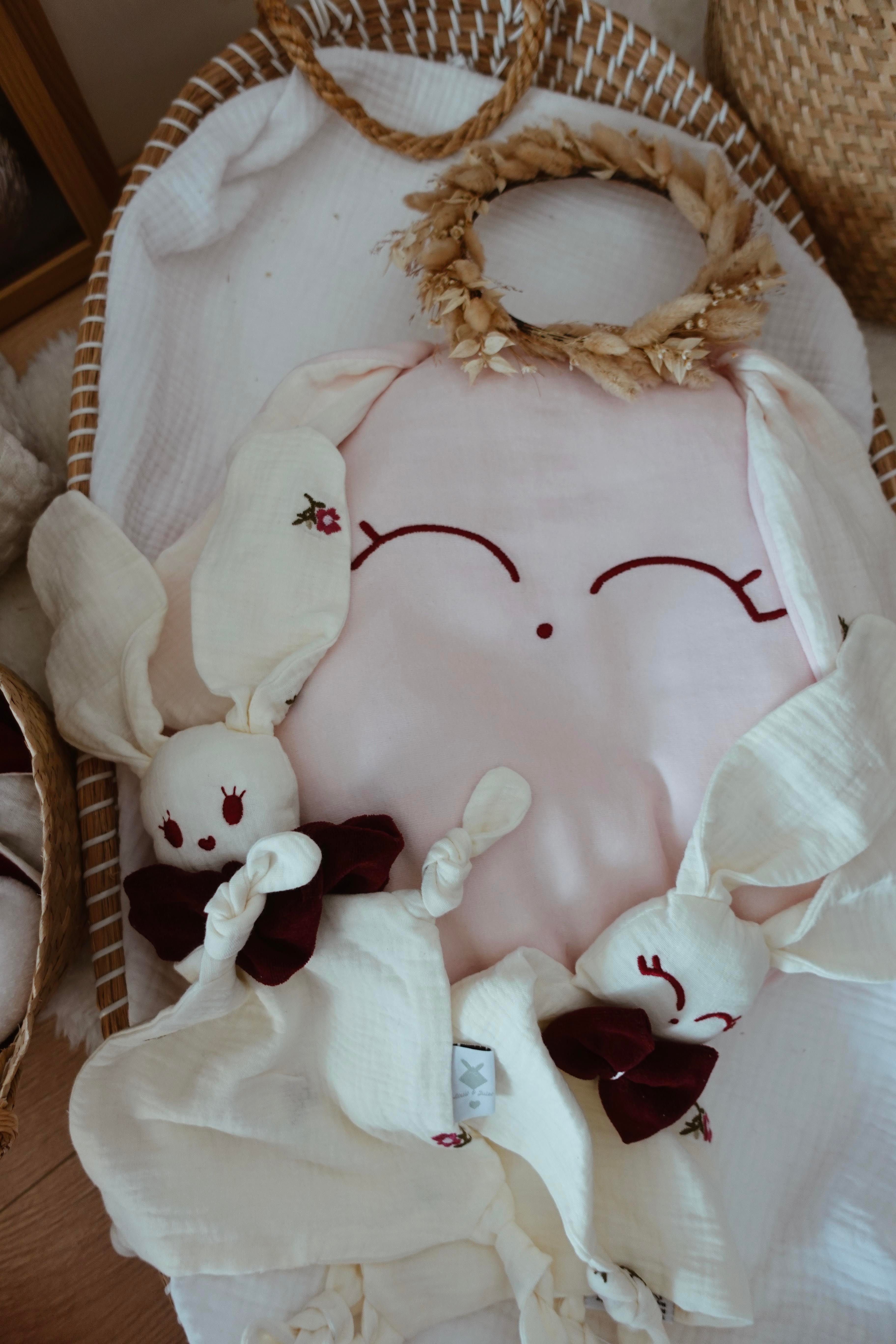 Doudou Lange Chouchou - Fleurs Brodées
