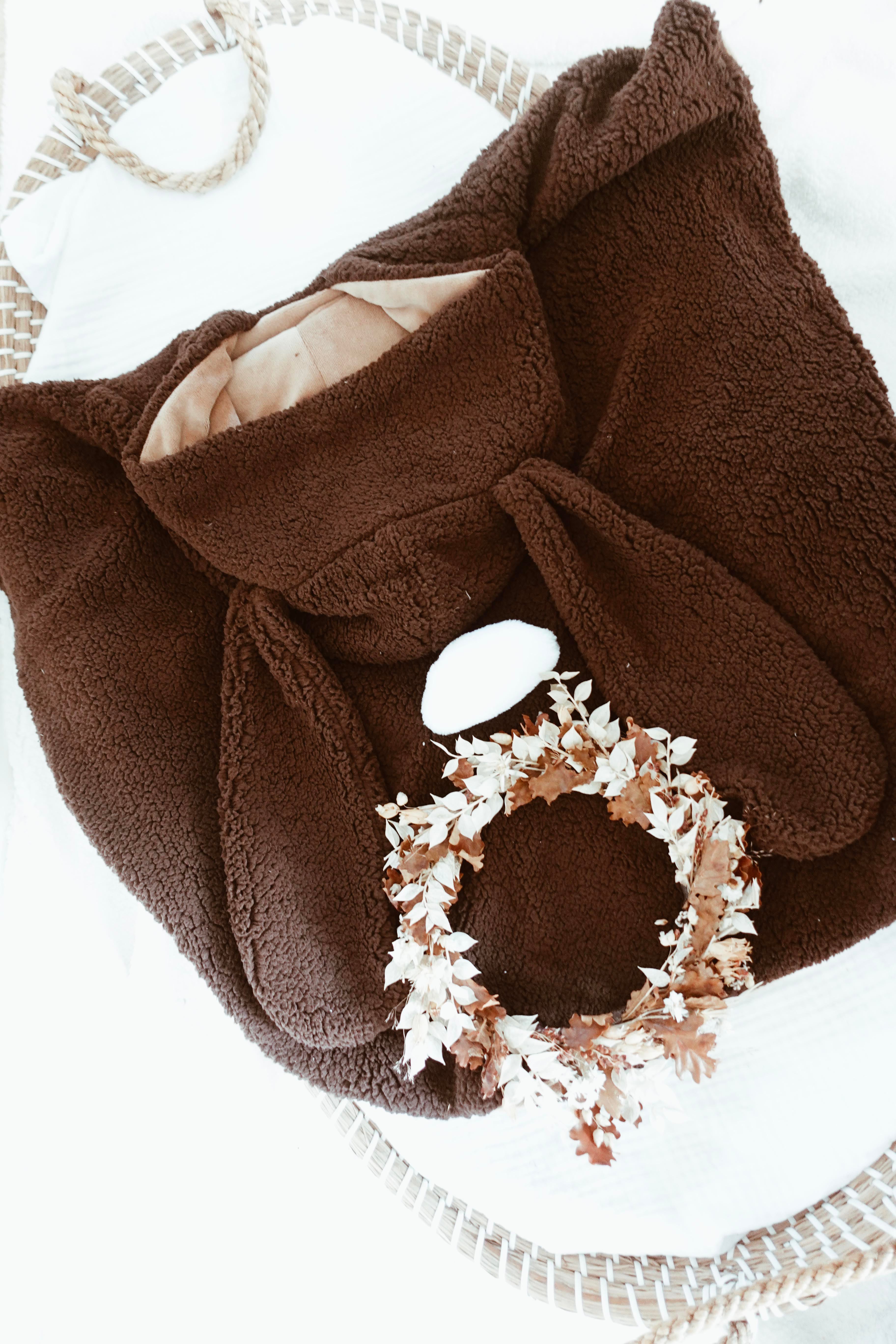 Poncho Pure - Moumoute épaisse Châtaigne