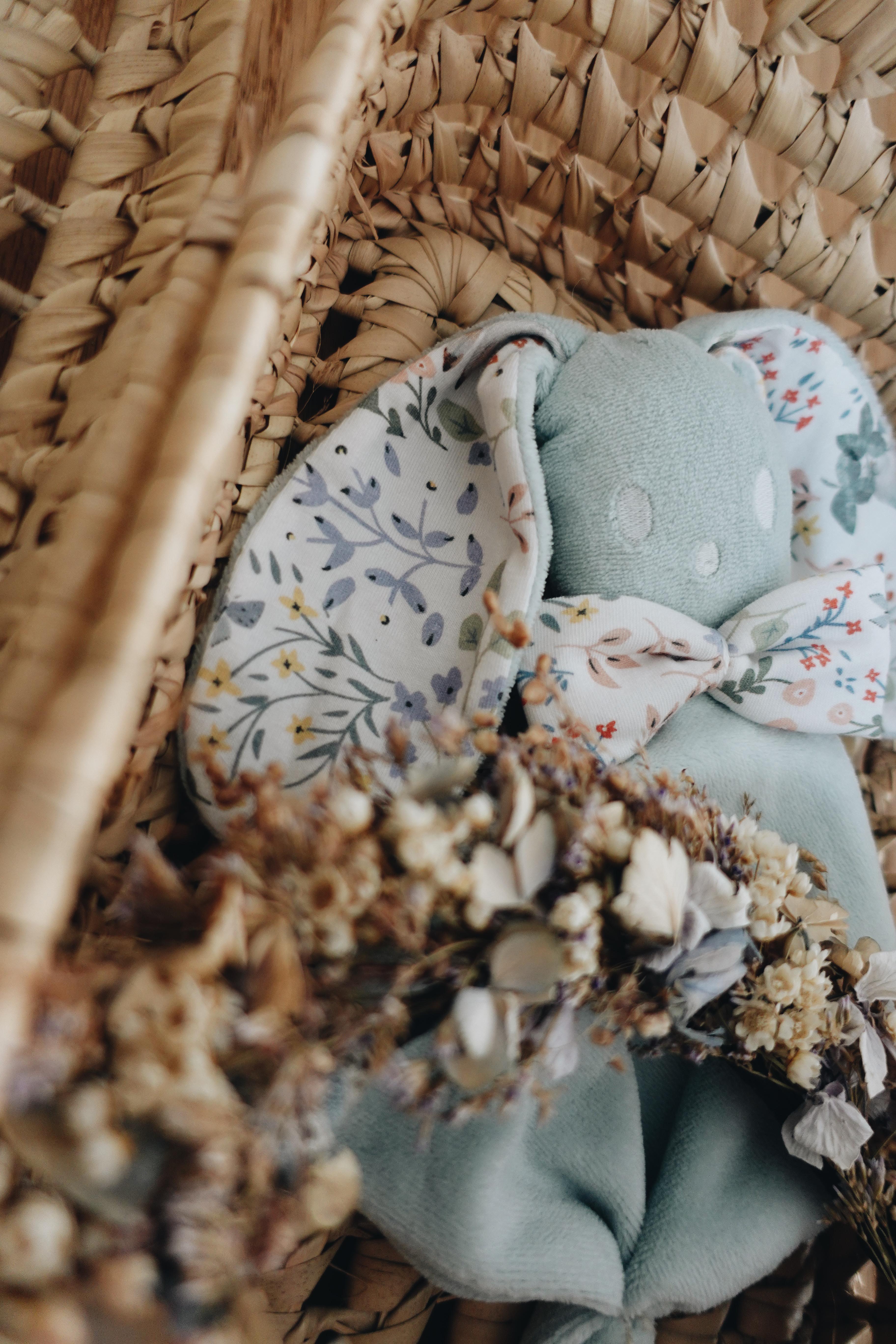 PROTOTYPE - Bébé Doudou Velours - Cottontails Blossom