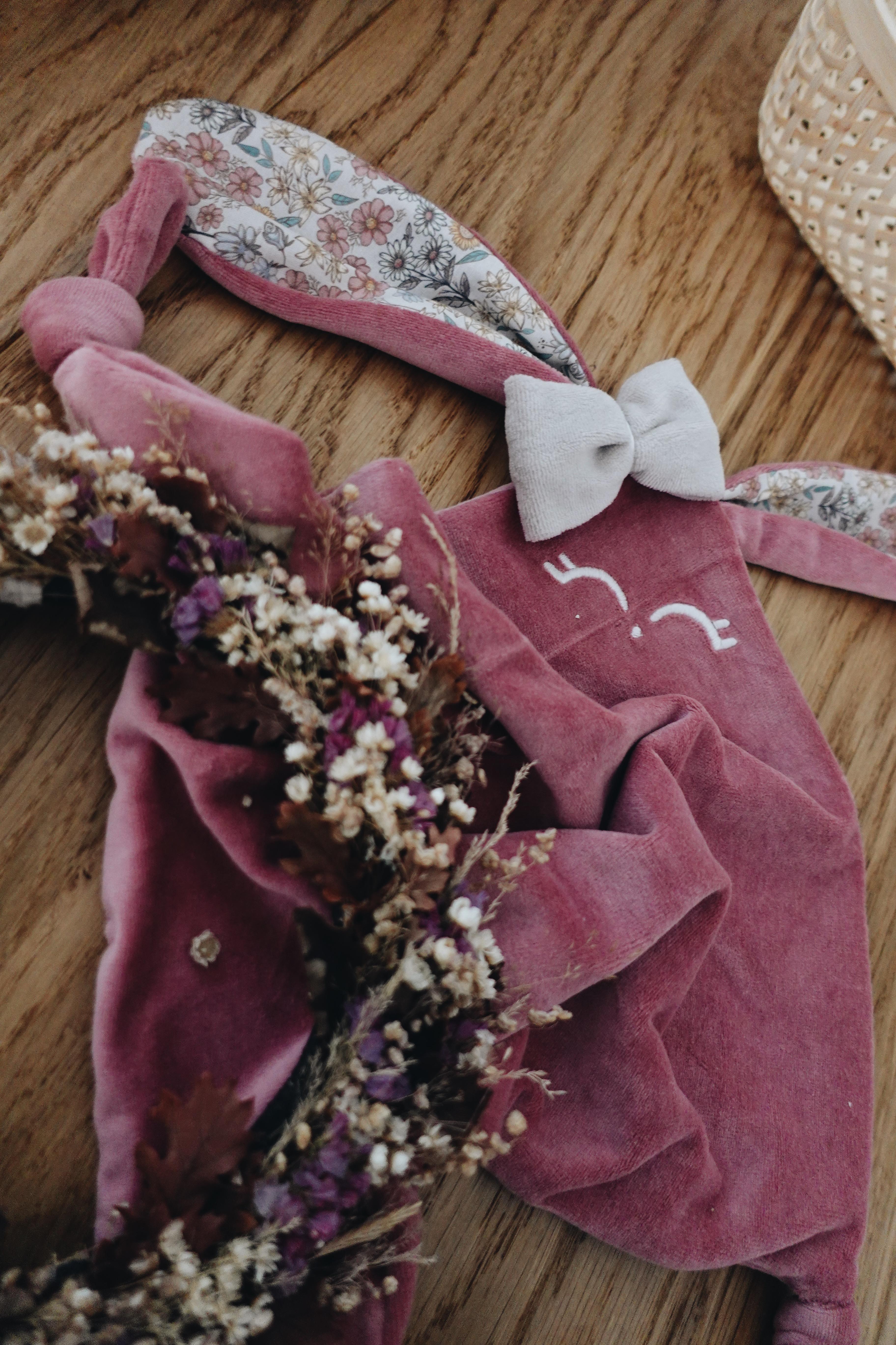 Doudou Velours Classique Noeuds - Fleurs des Champs