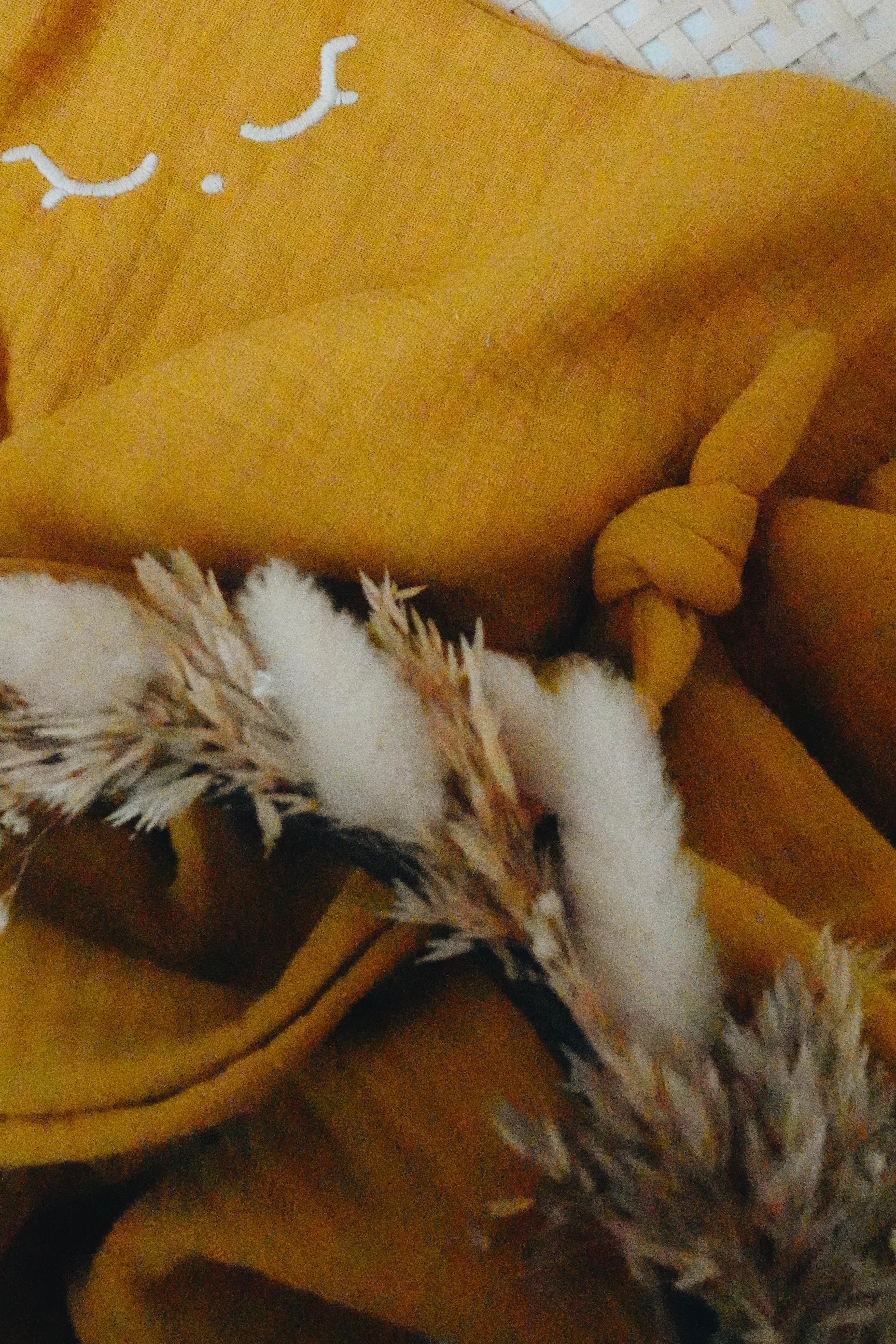 Doudou Lange Cocooning Noeuds - Crème d'Abricots