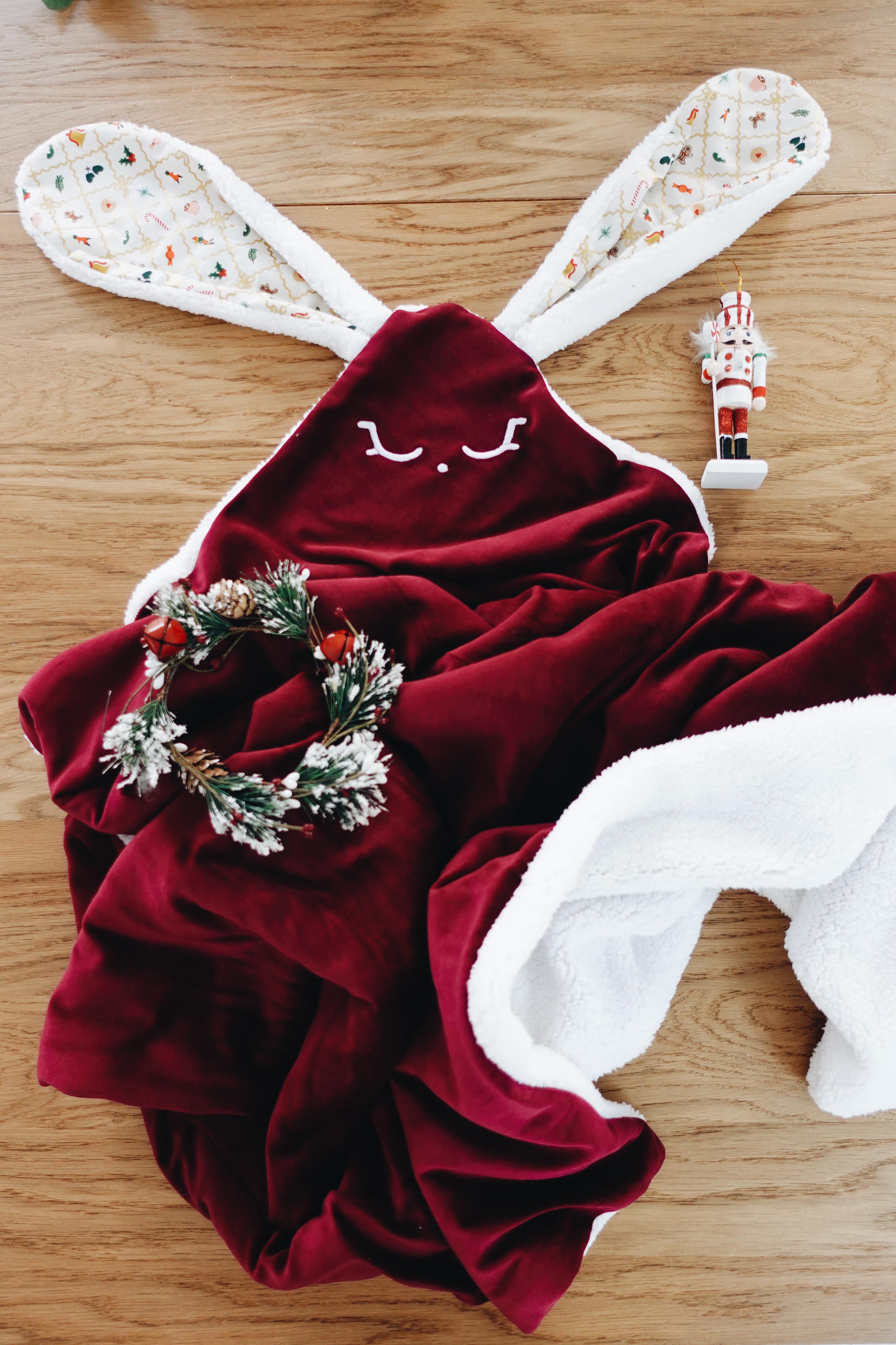 PROTOTYPE - Couverture Velours Noeuds 60x60cm - Holiday Argyle