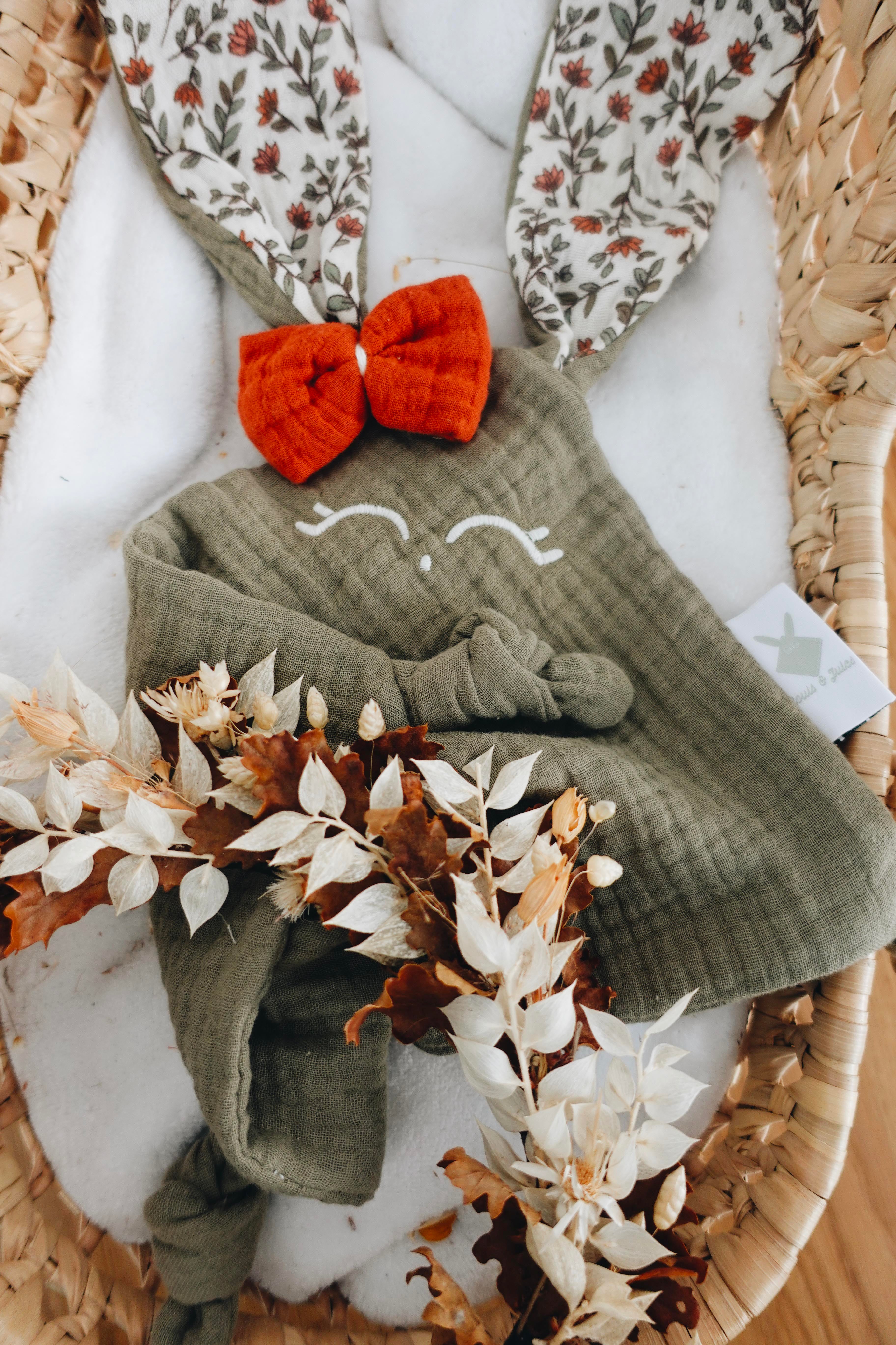 PROTOTYPE - Doudou Lange Mini Noeuds - Terracotta Petals